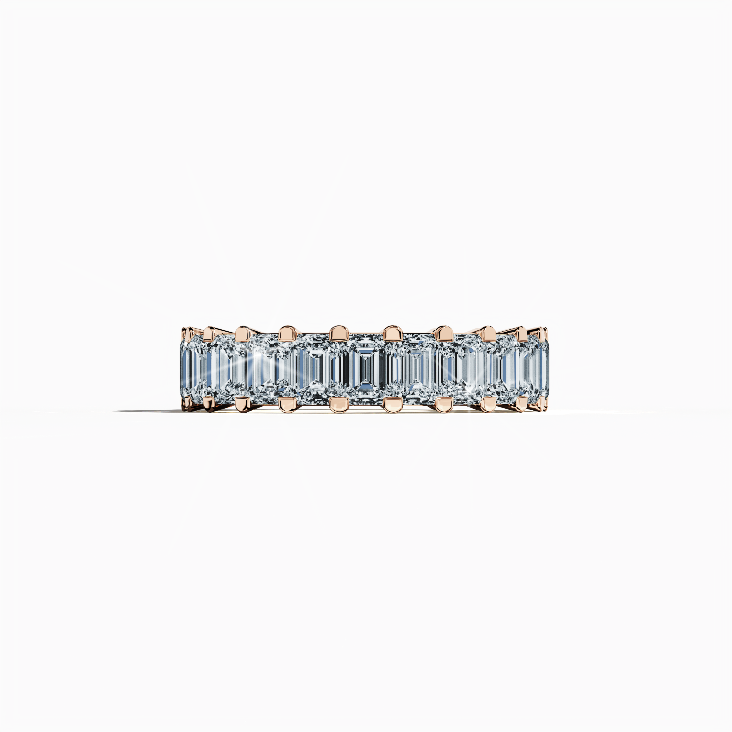 Emerald Eternity Ring in Rose Gold