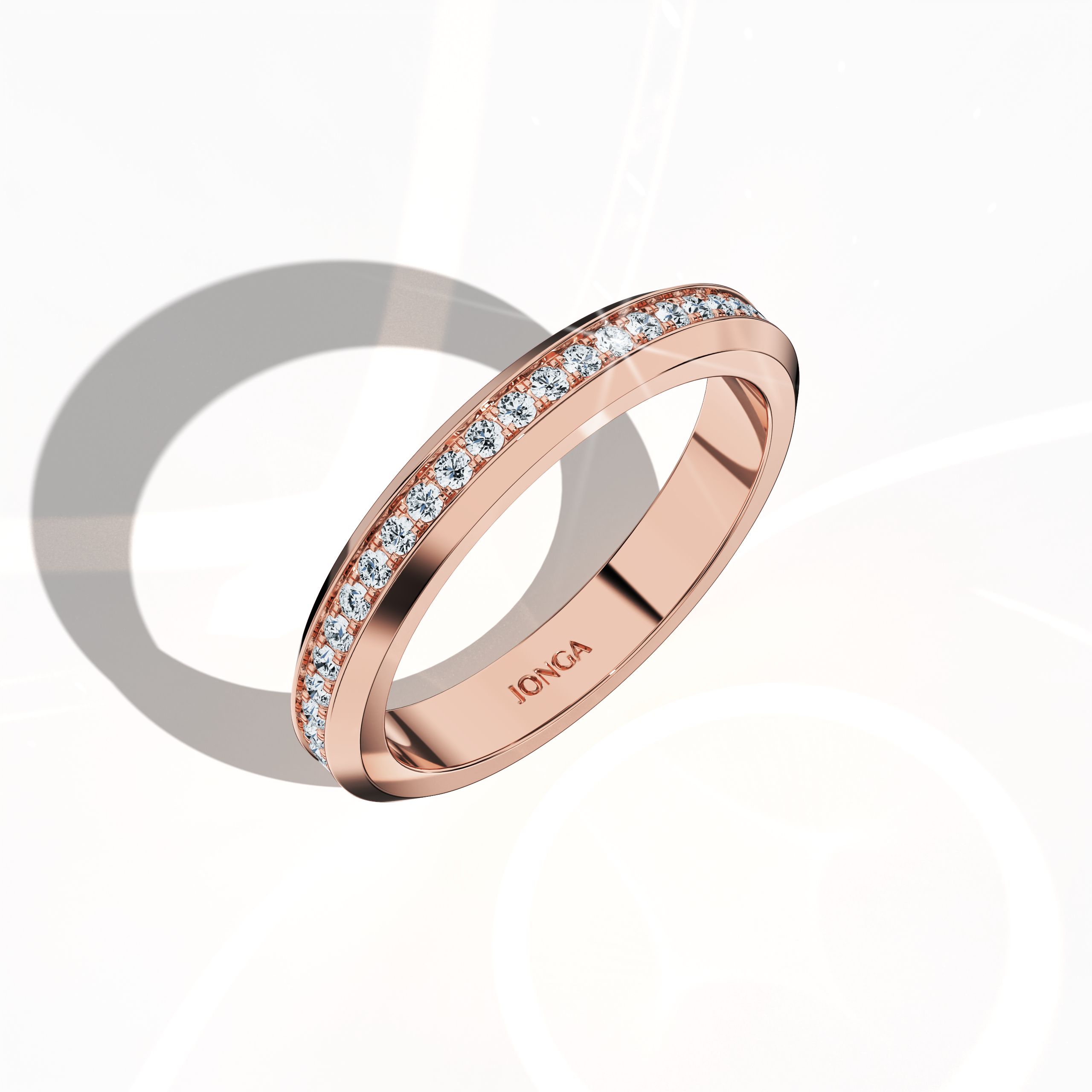 Paved Band for Her in Rose gold