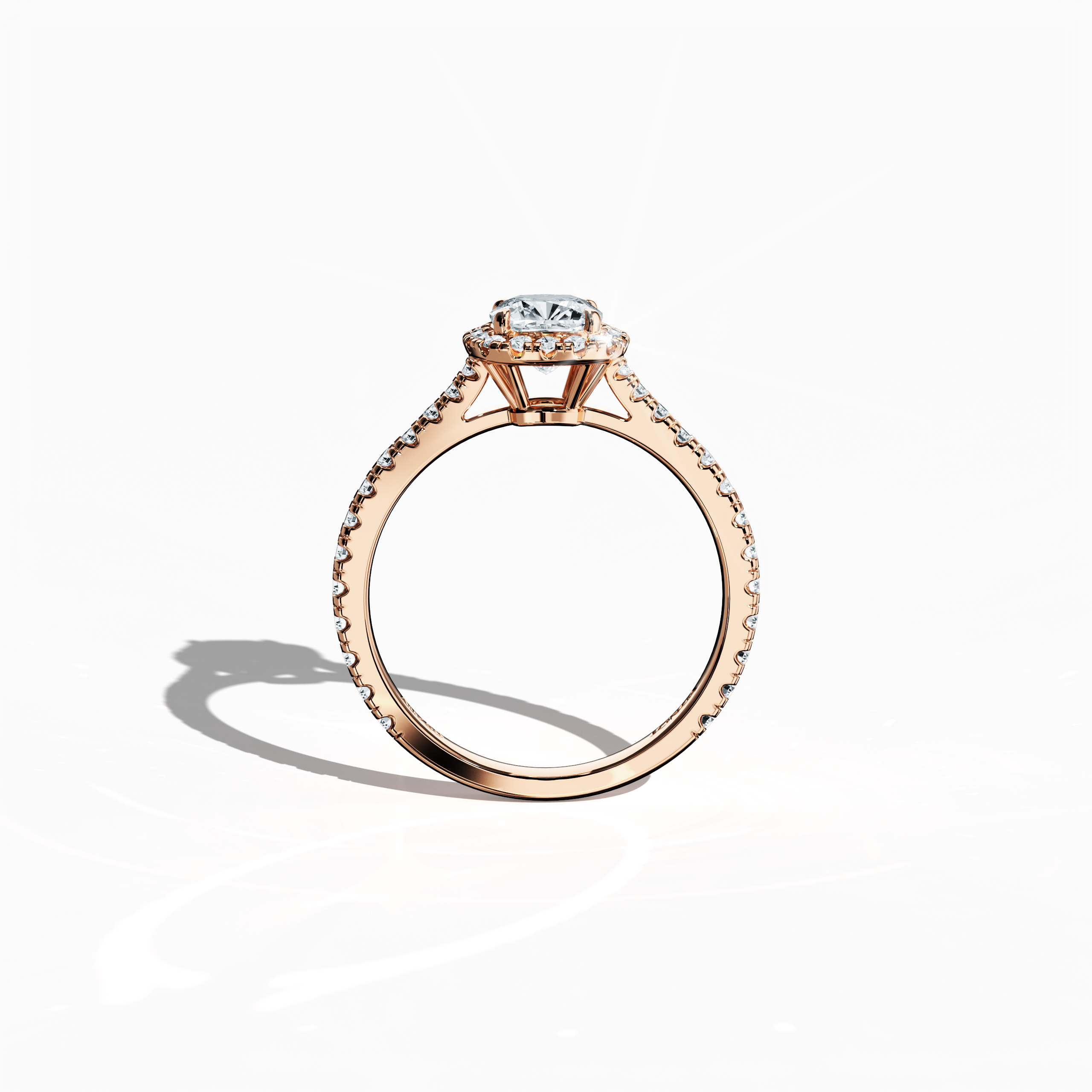 Halo Cushion Ring In Rose Gold