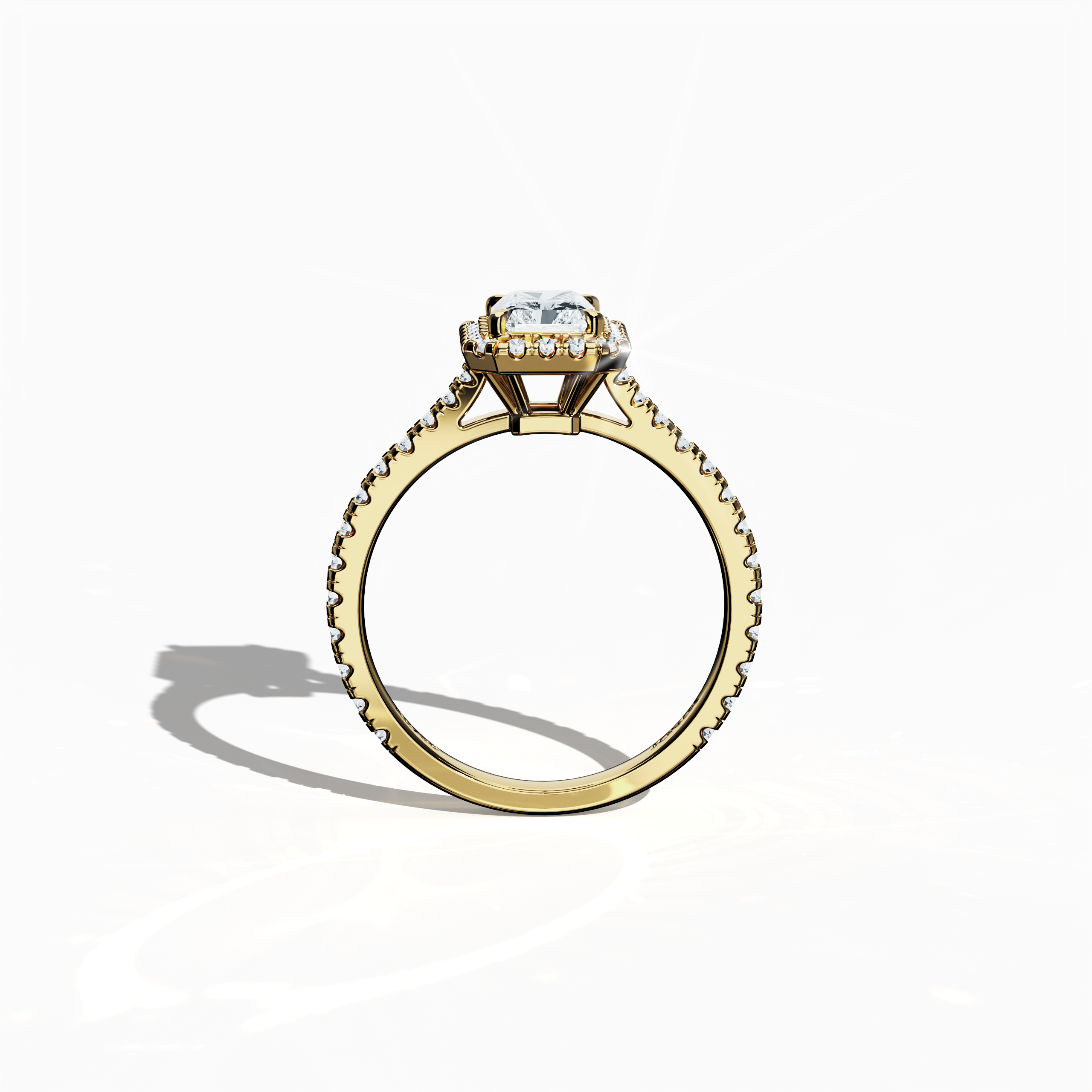 Halo Radiant Ring In Yellow Gold