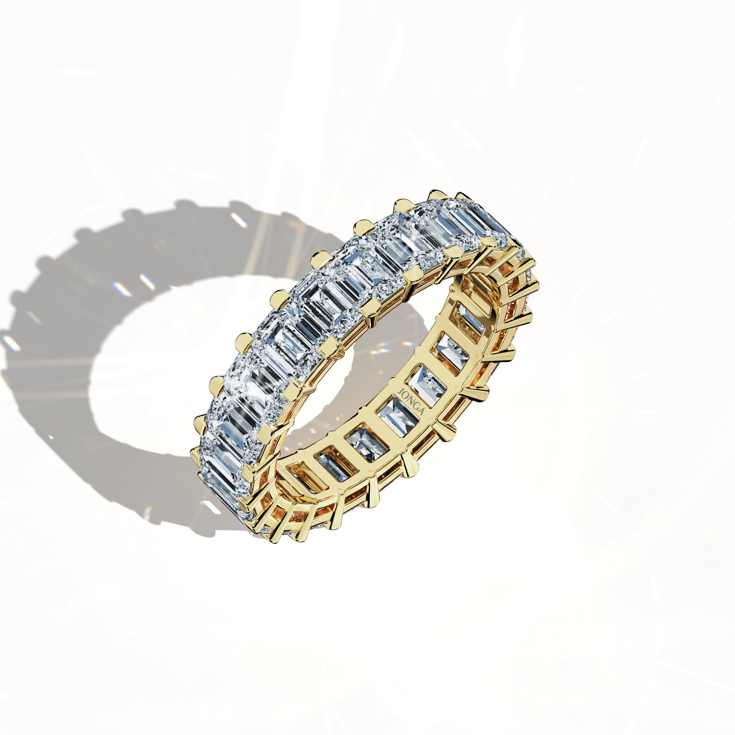 Emerald Eternity Ring in Yellow Gold