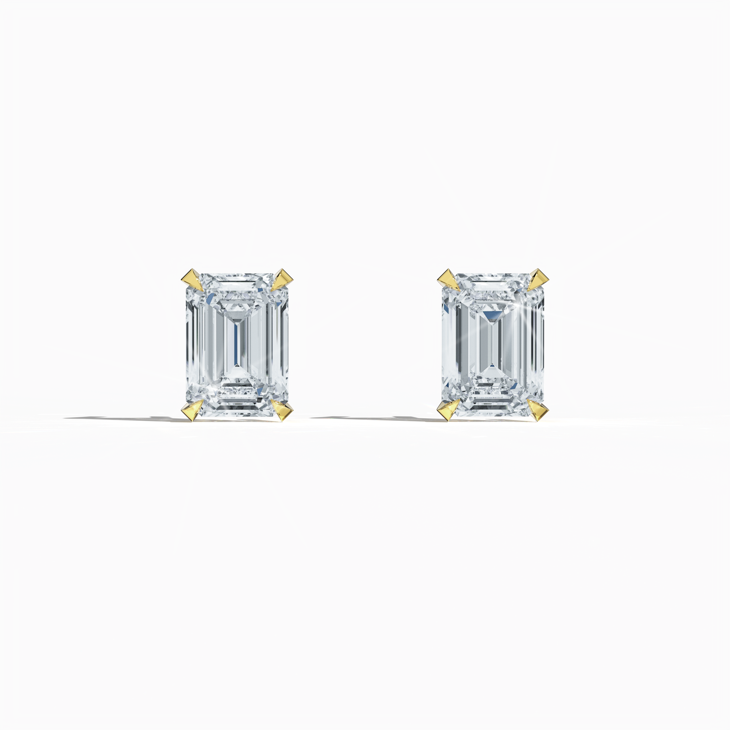 Classic 1ct Emerald Earring in Yellow Gold