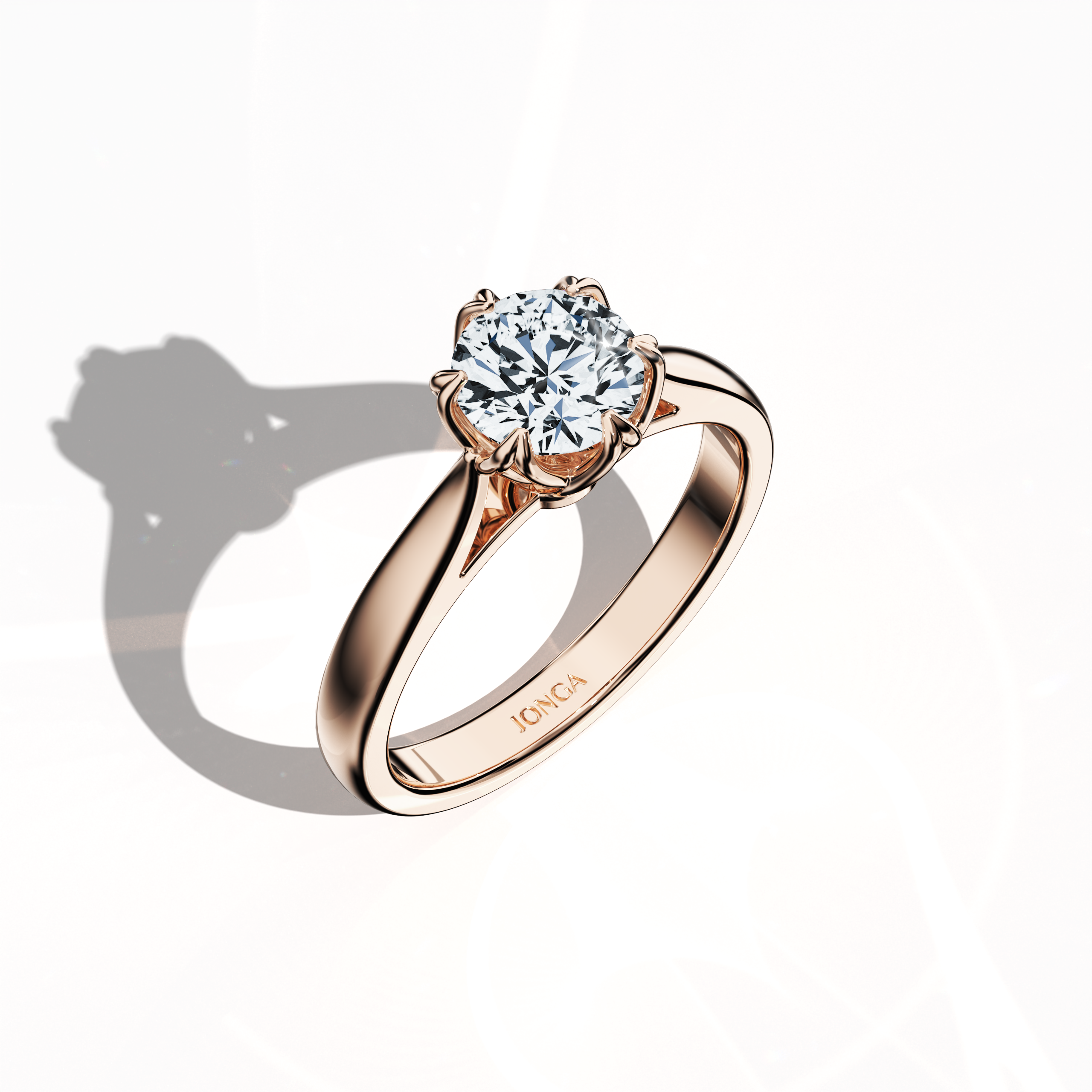 Lotus 1.00 ct Solitaire Ring Rose Gold