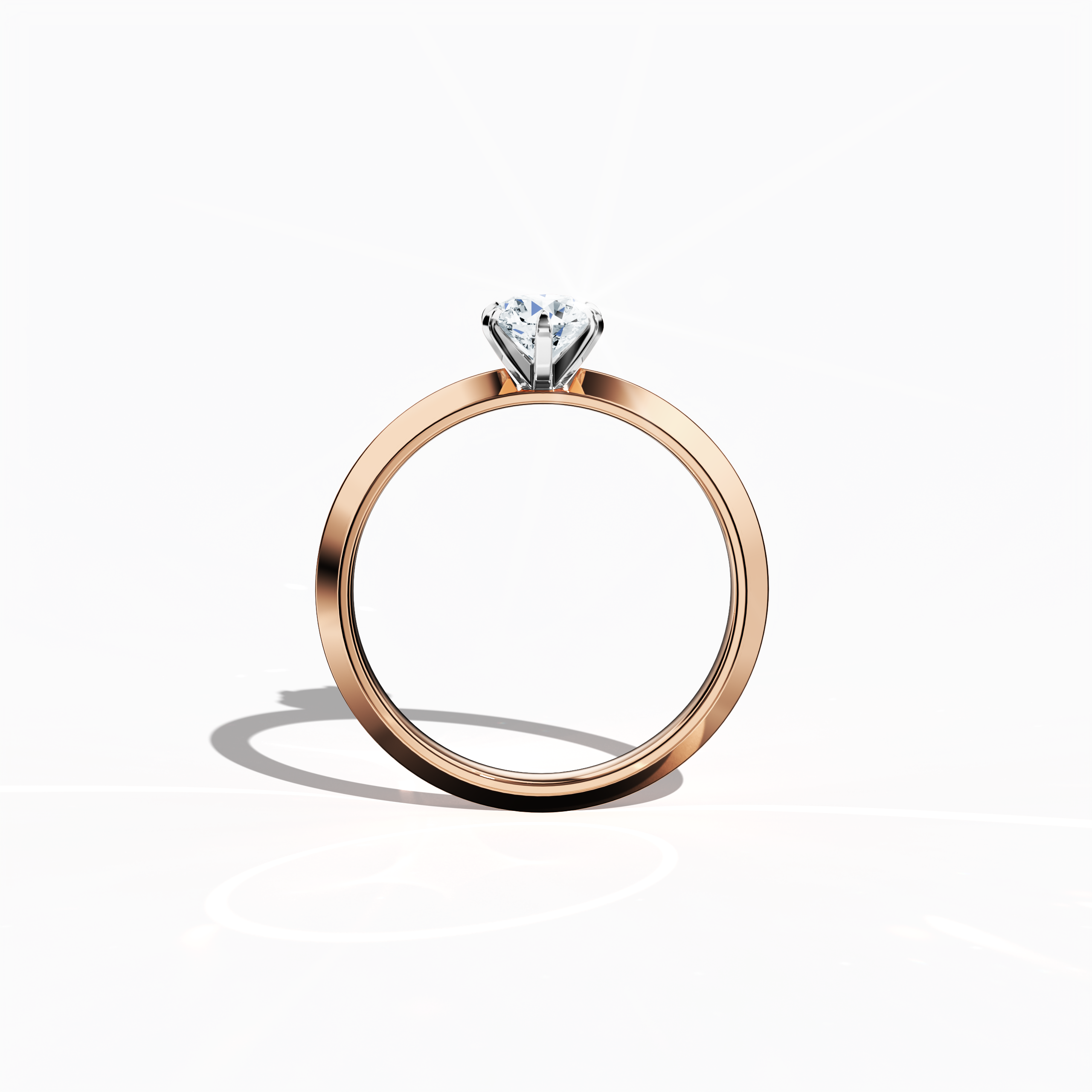 2s Solitaire ring -0.50ct Rose Gold