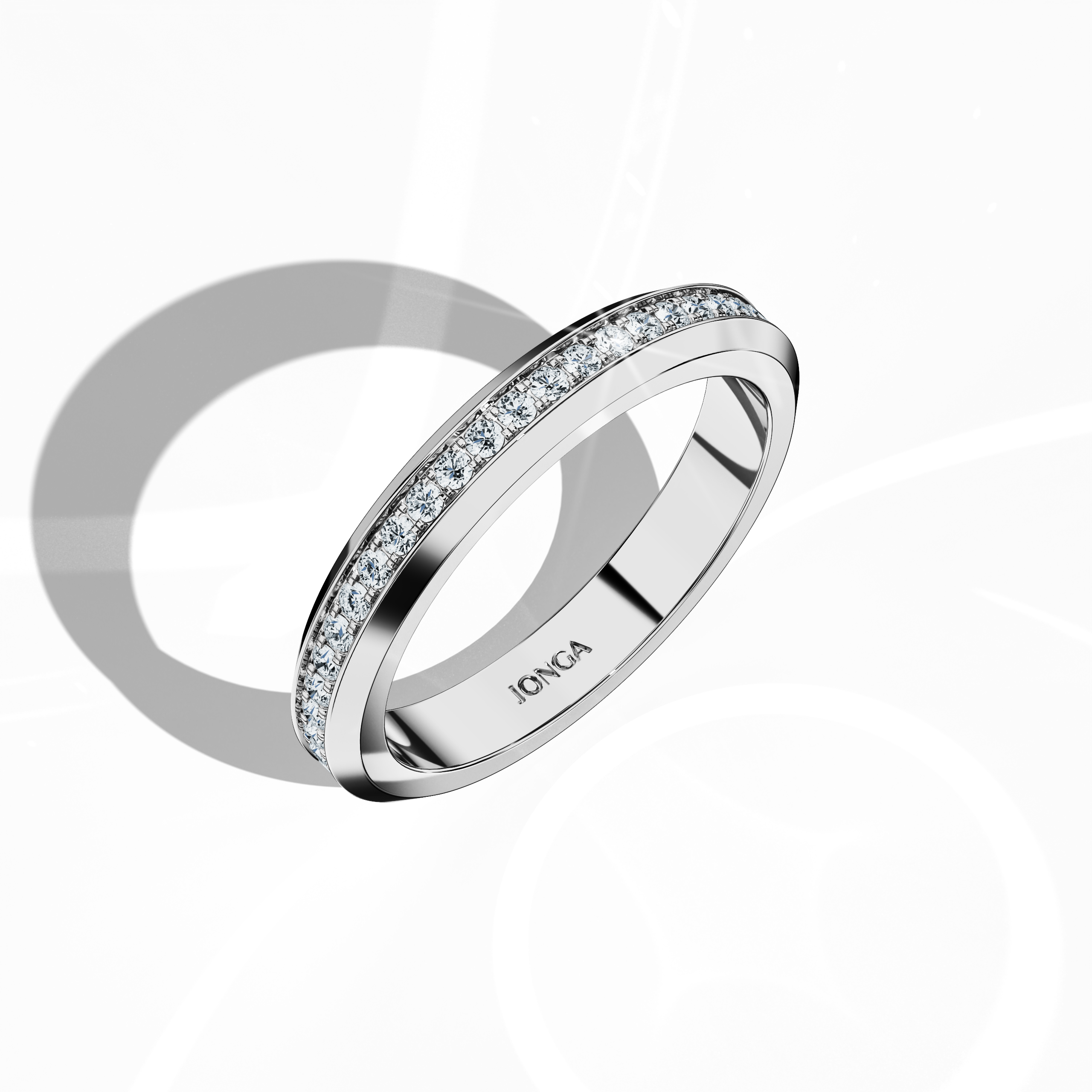 Paved Band for Her in White gold