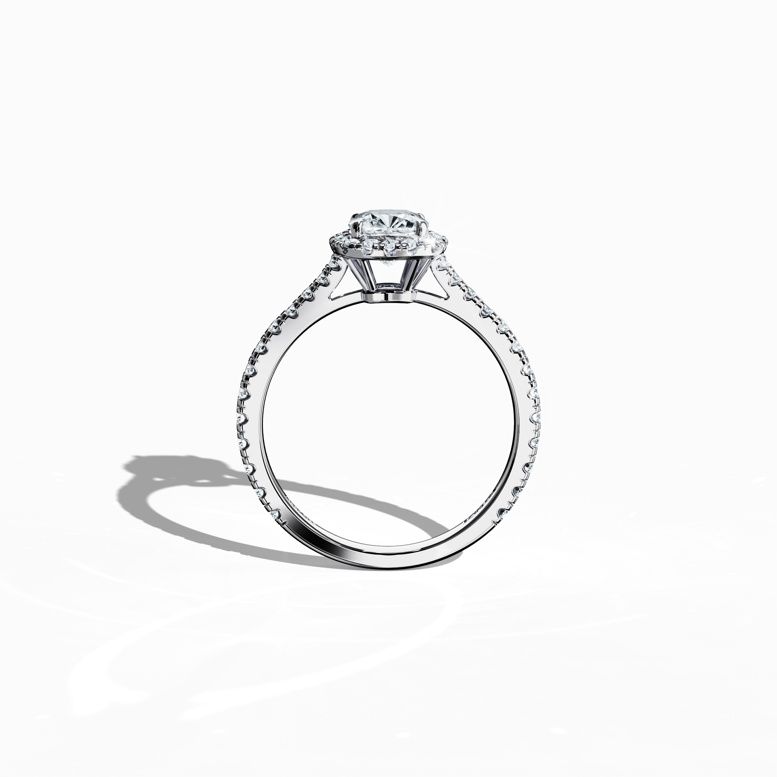 Halo Cushion Ring In White Gold