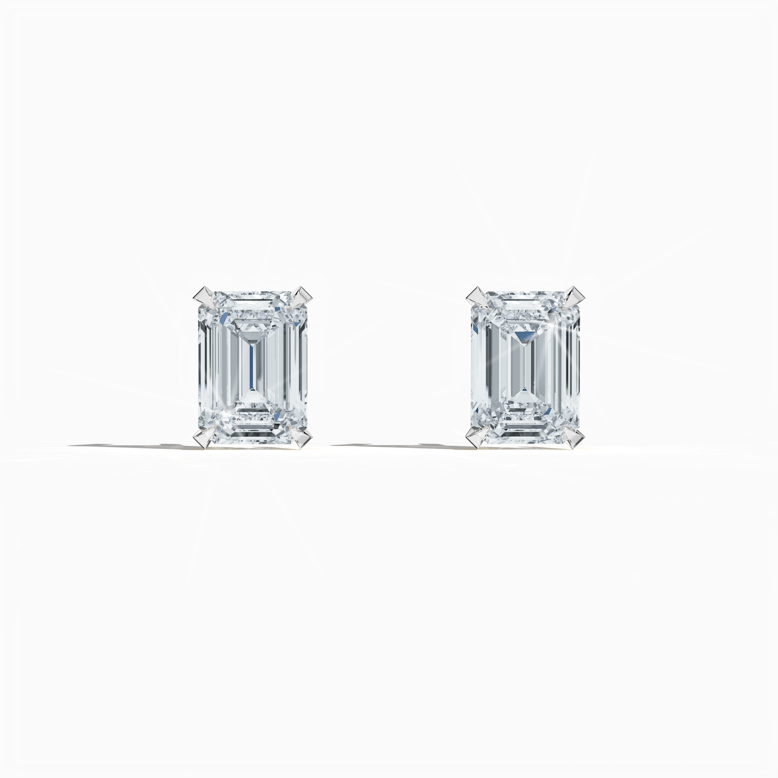 Classic 1ct Emerald Earring in White Gold