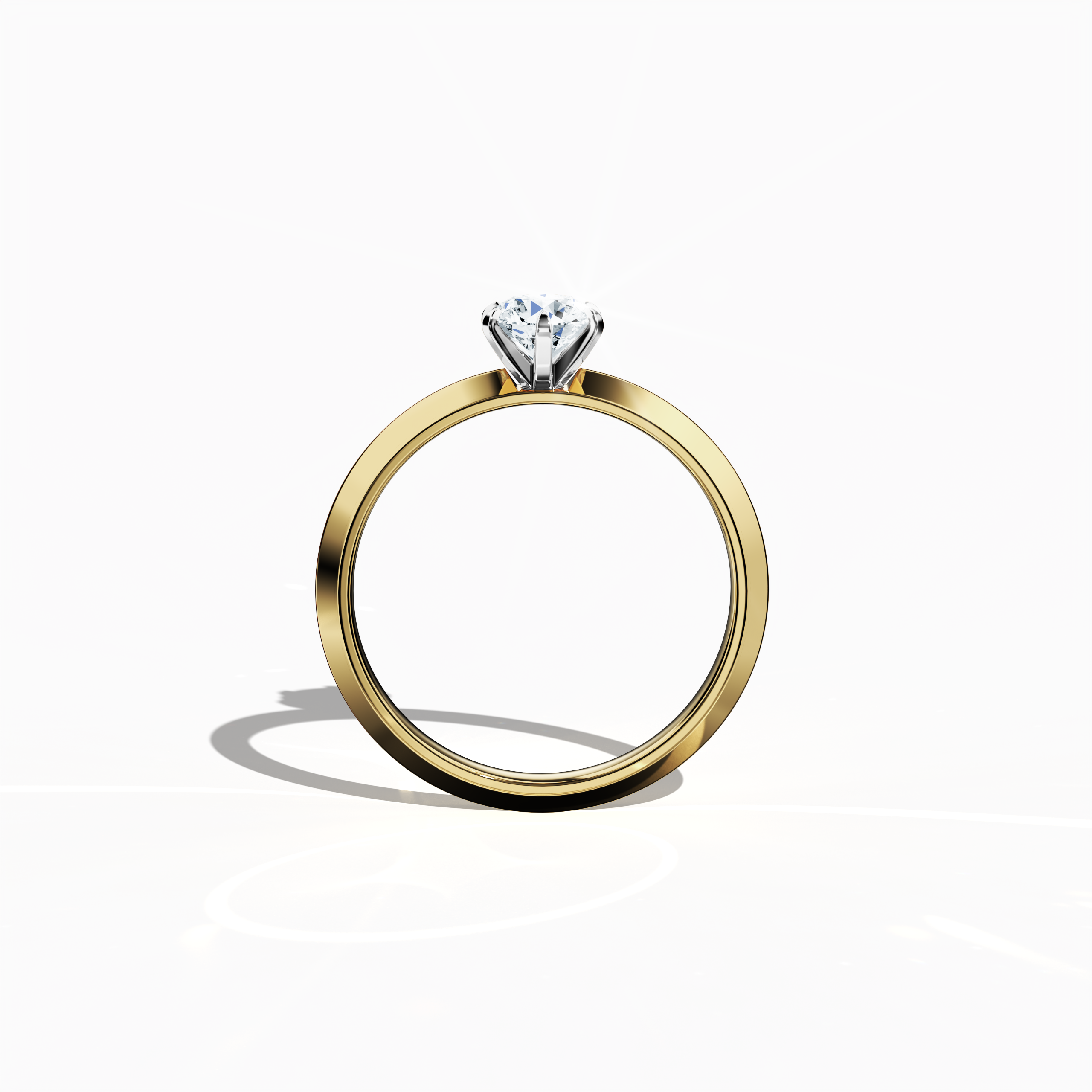 2s Solitaire ring -0.50ct Yellow Gold