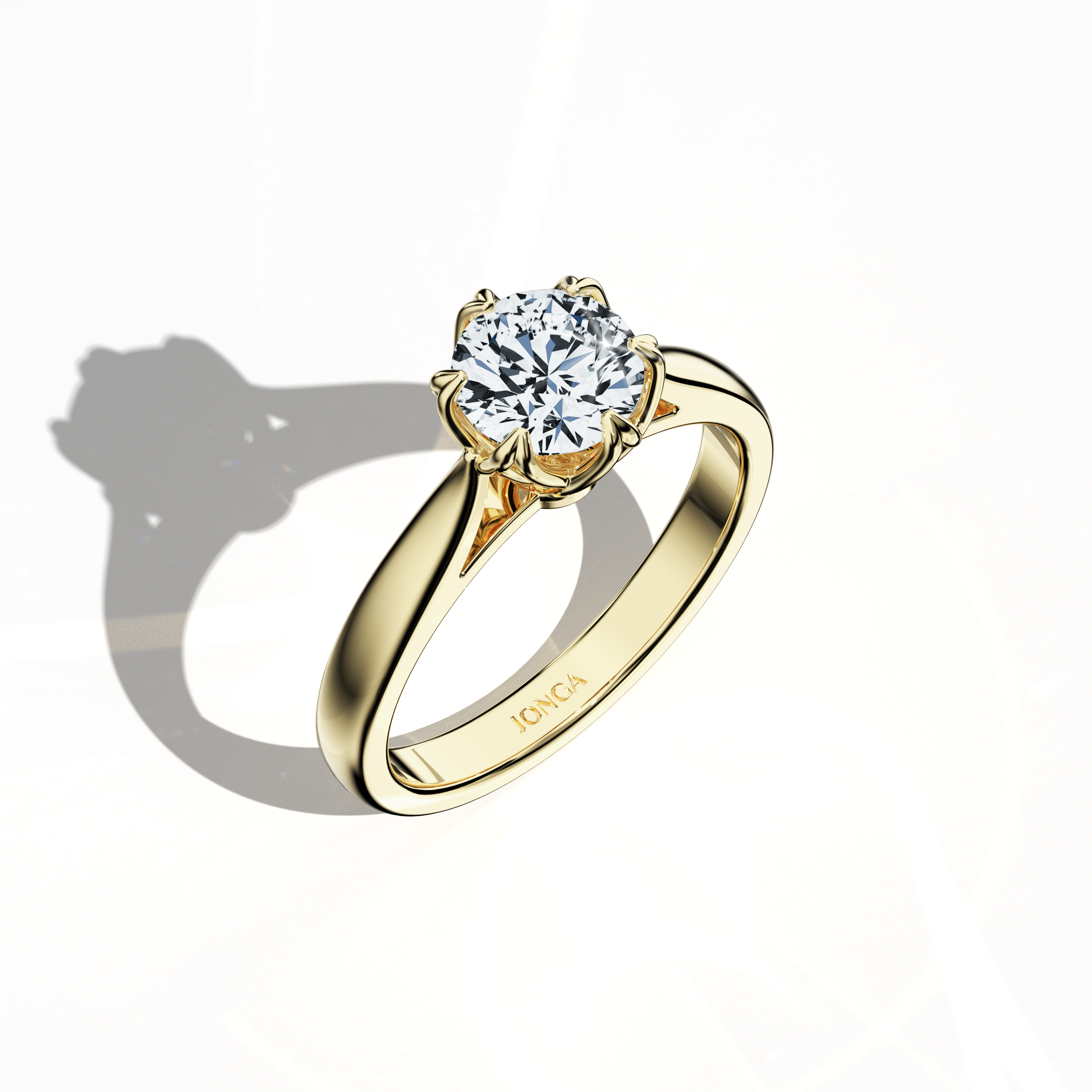 Lotus 1.00 ct Solitaire Ring Yellow Gold