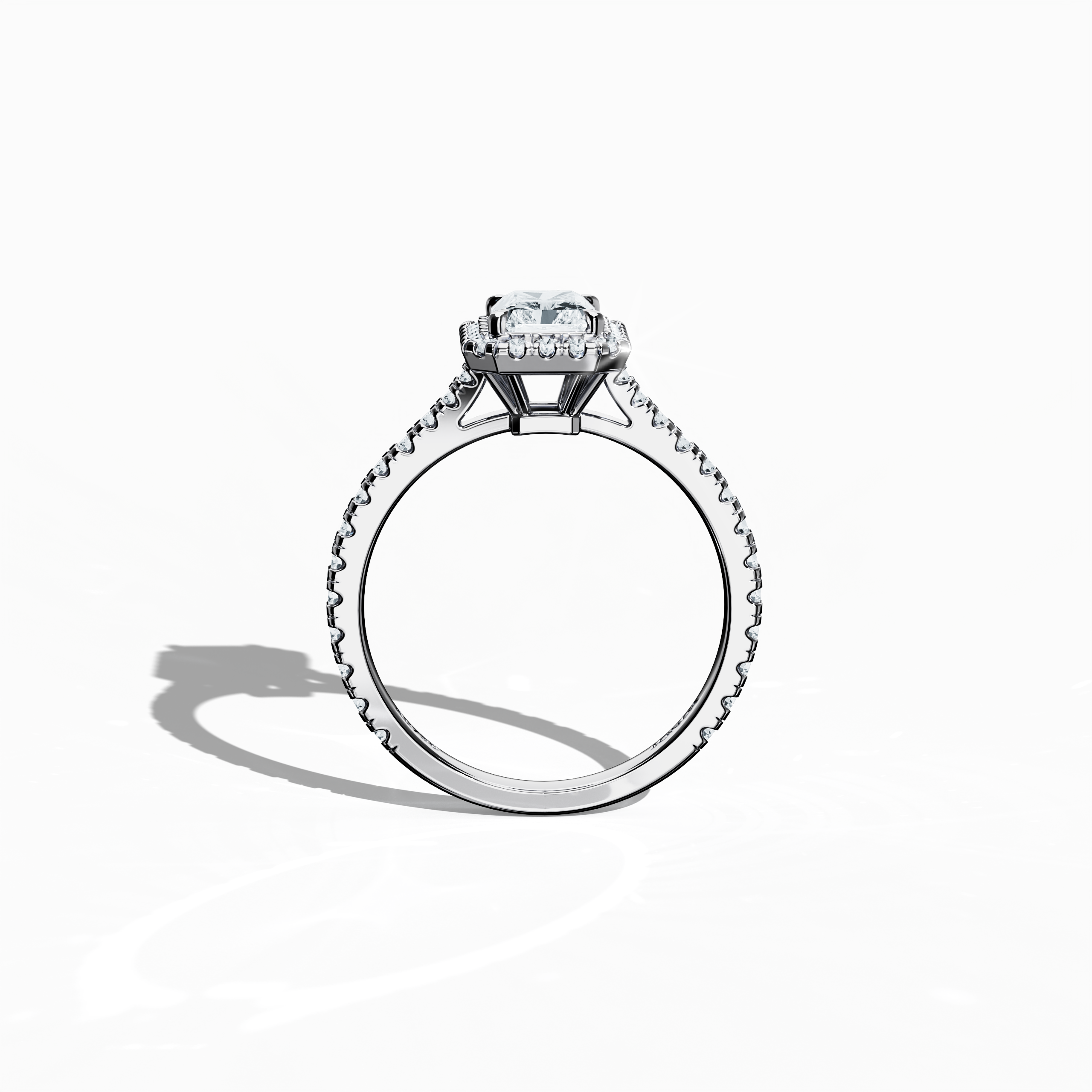 Halo Radiant Ring In White Gold