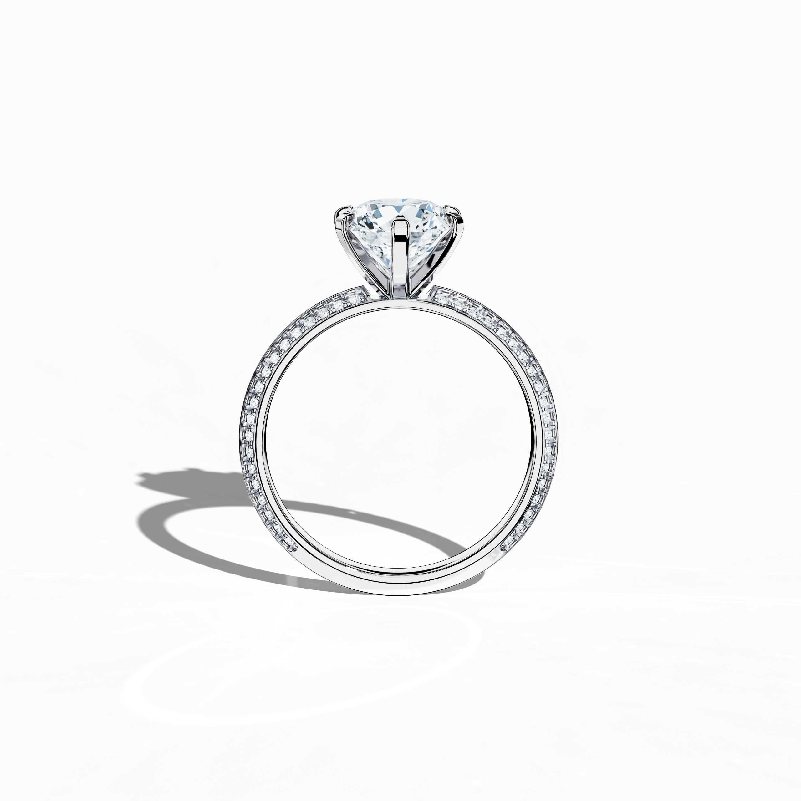 2s Solitaire ring paved-2.00ct White Gold