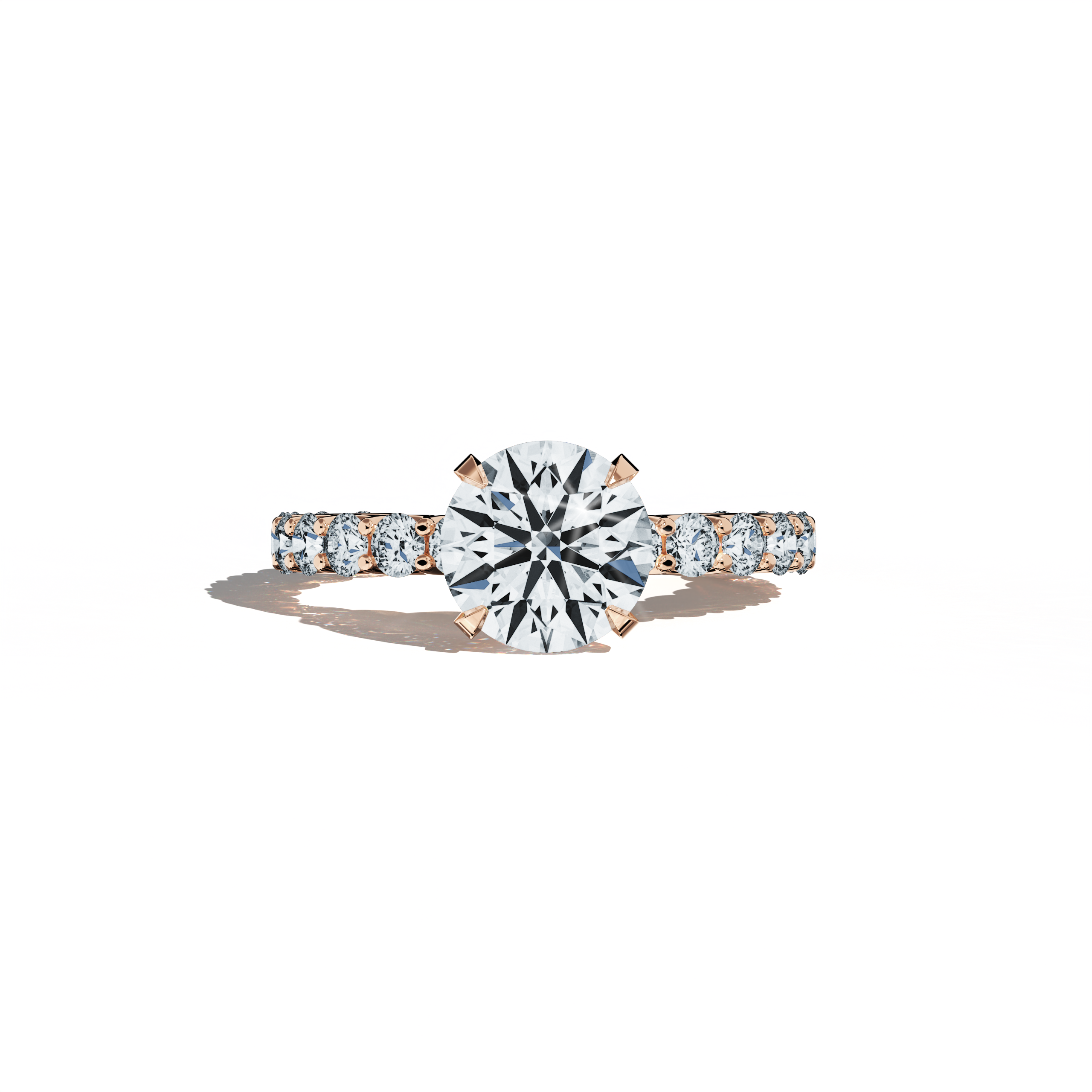 Solitaire Eternity Ring 2 ct in Rose Gold