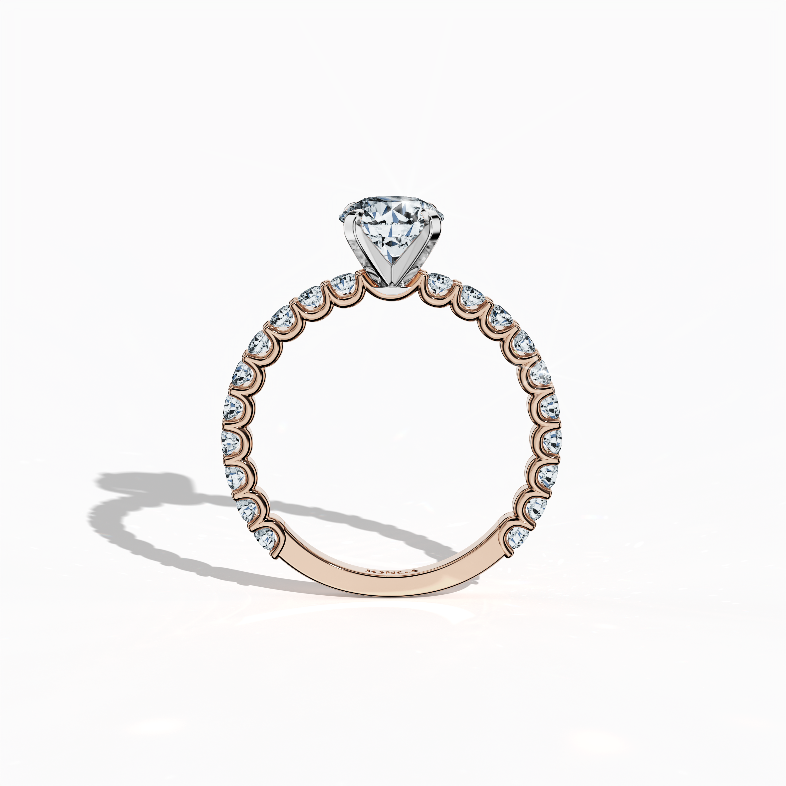 Solitaire Eternity Ring with 1 ct center in Rose Gold