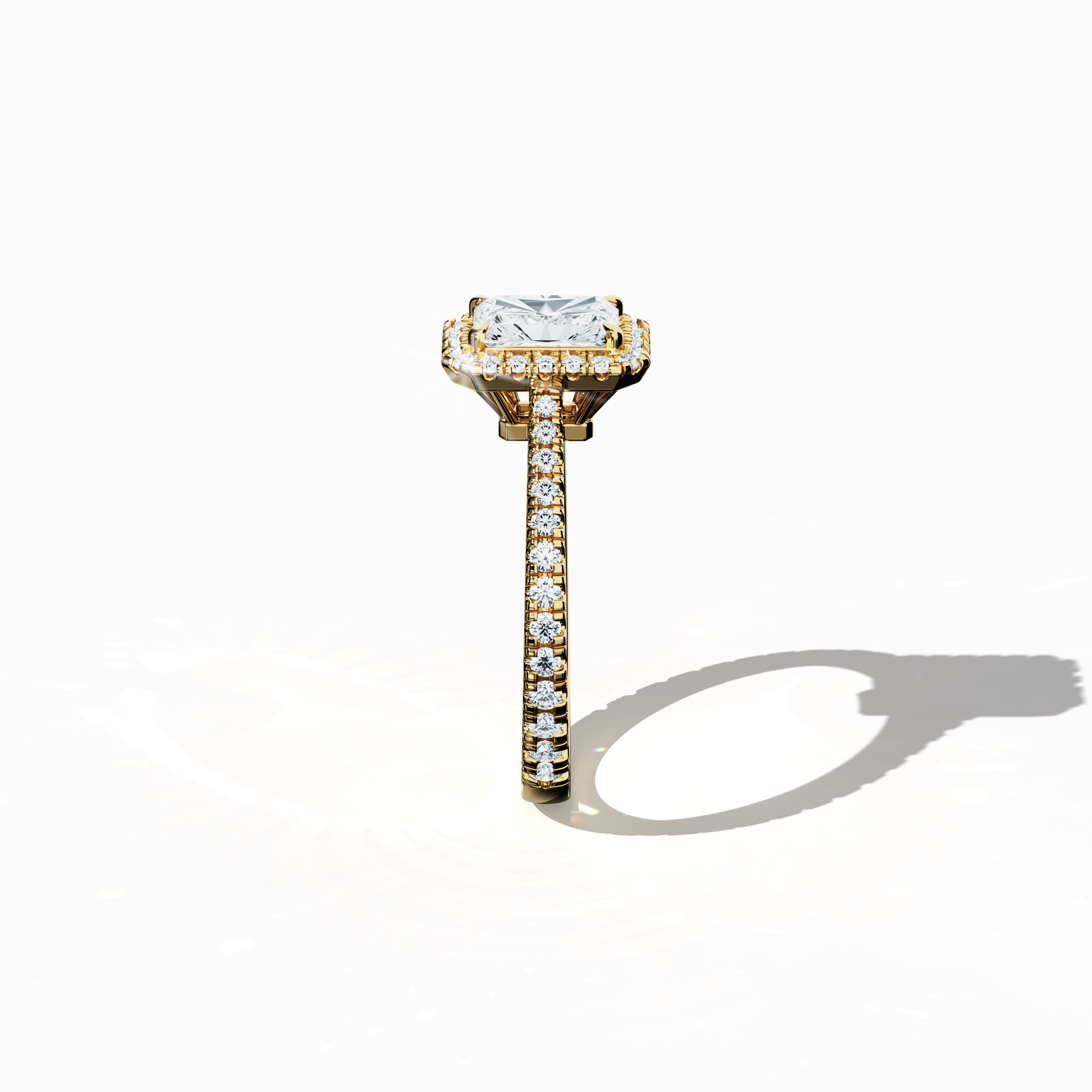 Halo Radiant Ring In Yellow Gold