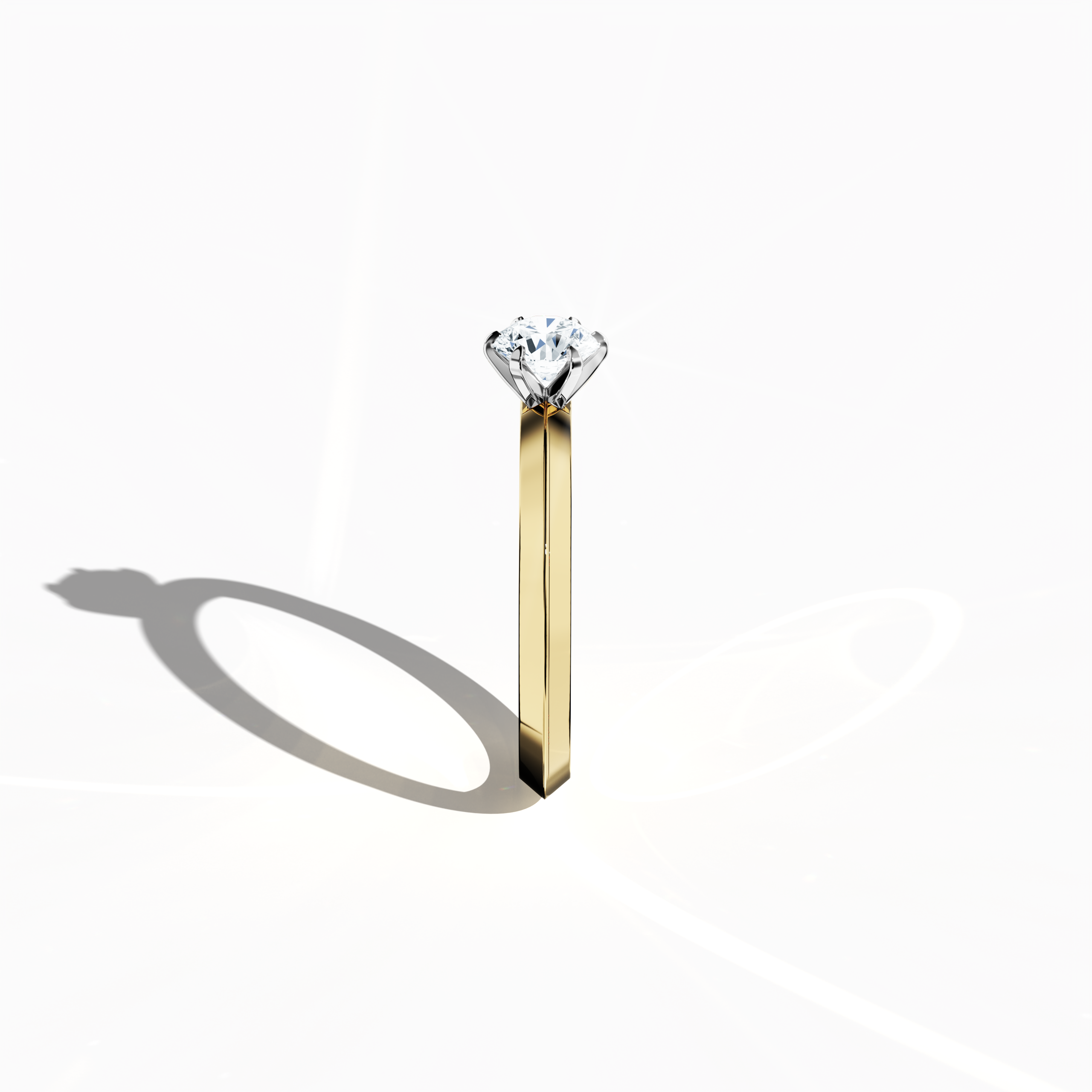 2s Solitaire ring -0.50ct Yellow Gold