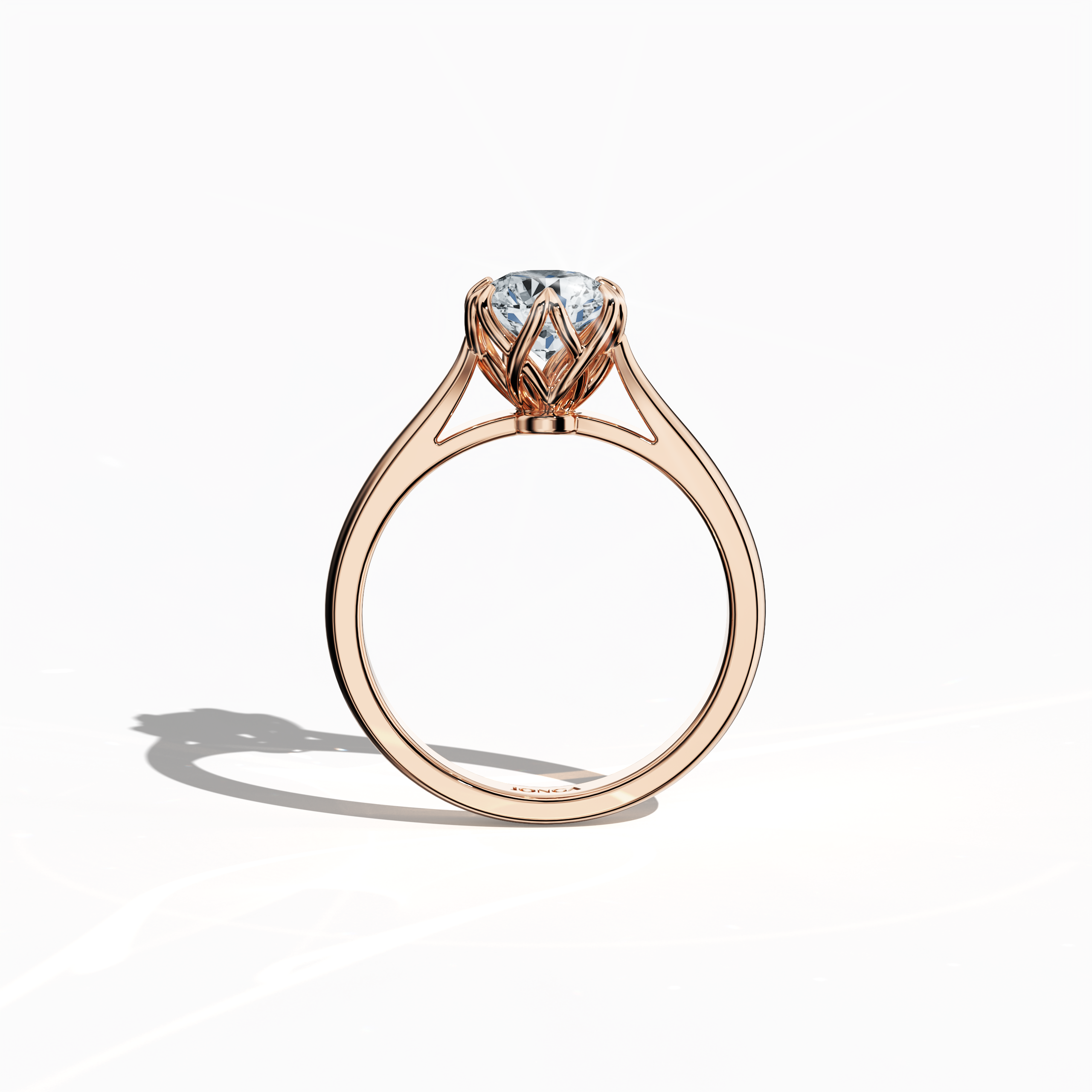 Lotus 1.00 ct Solitaire Ring Rose Gold