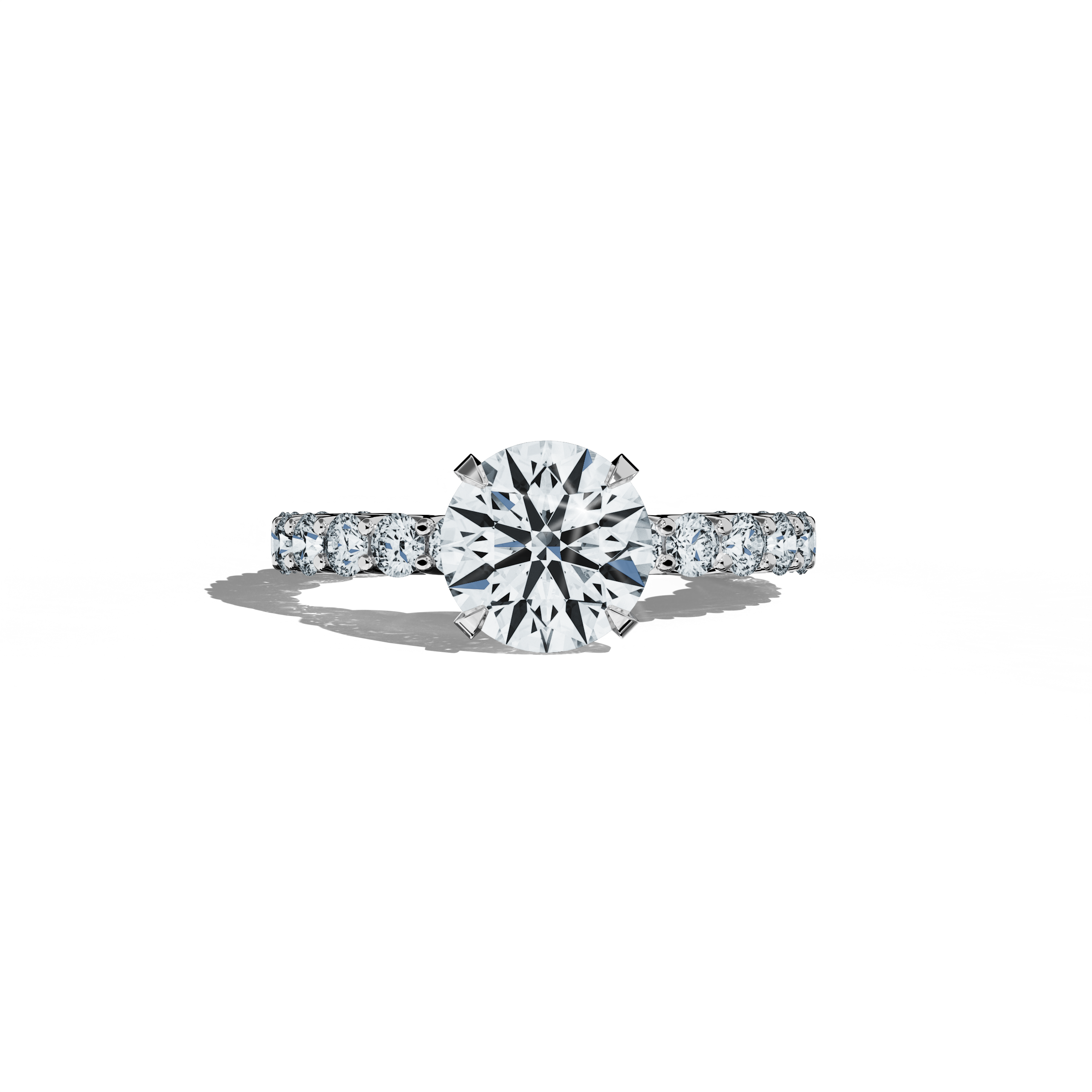 Solitaire Eternity Ring 2 ct in White Gold