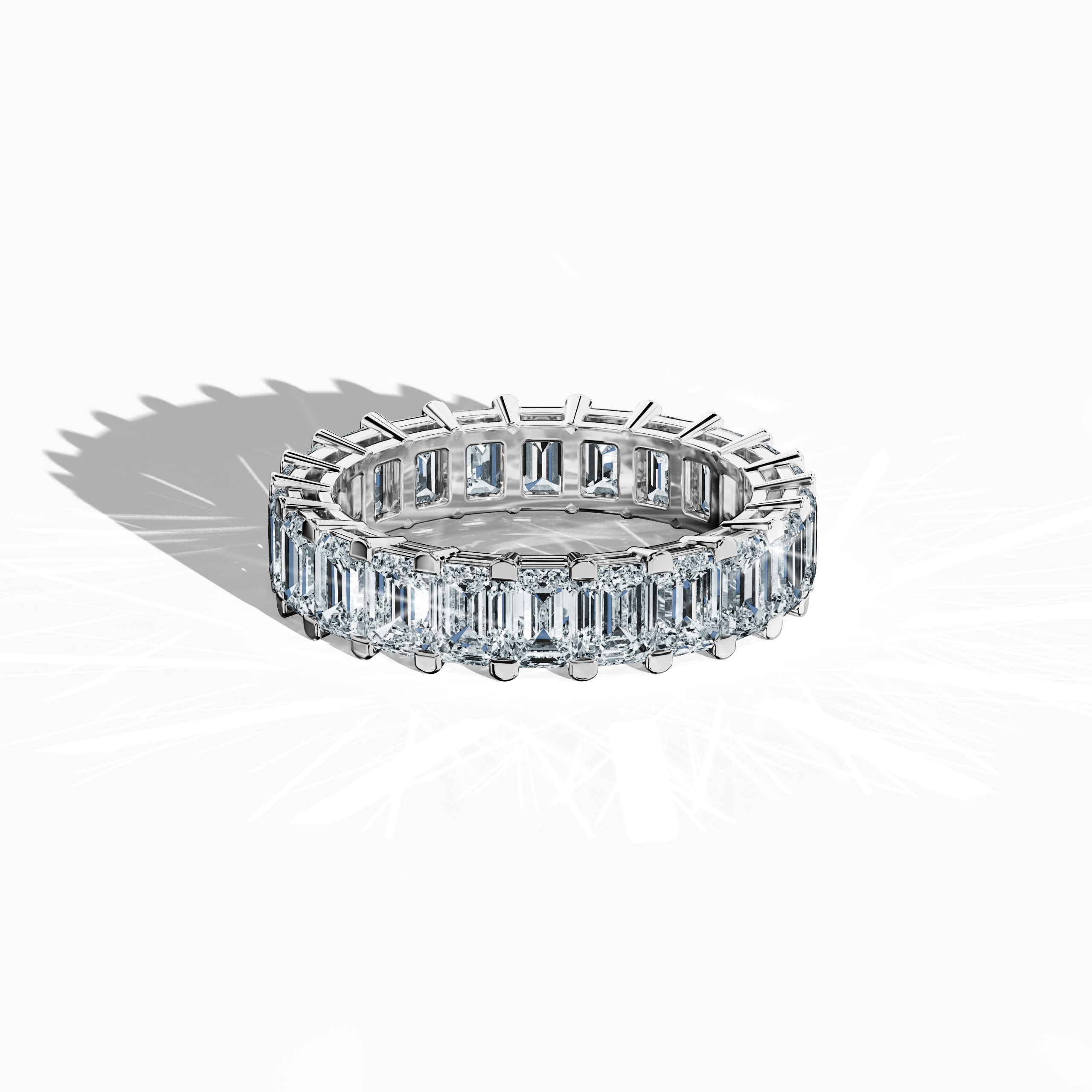 Emerald Eternity Ring in White Gold