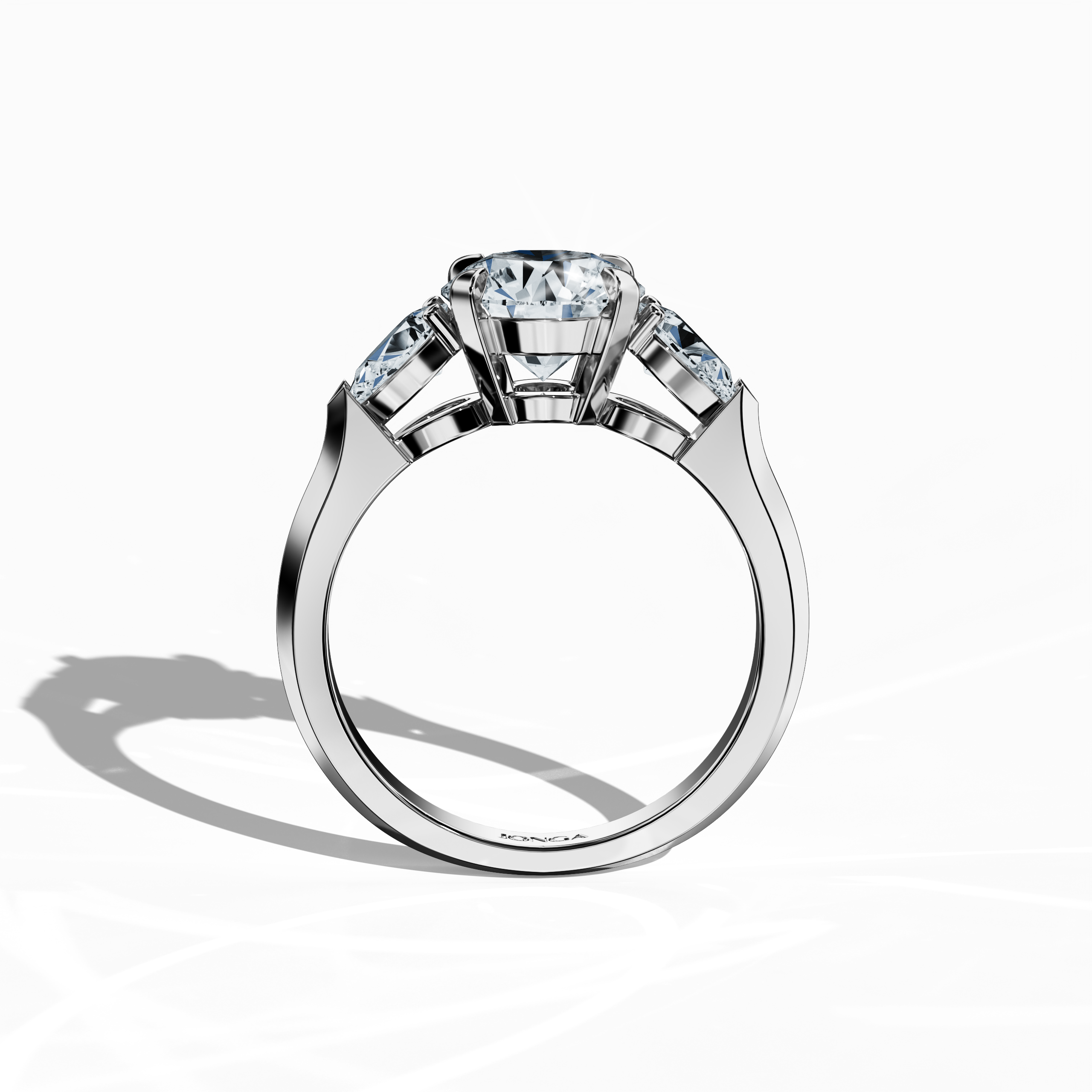 Round 2 ct Trio Ring White Gold