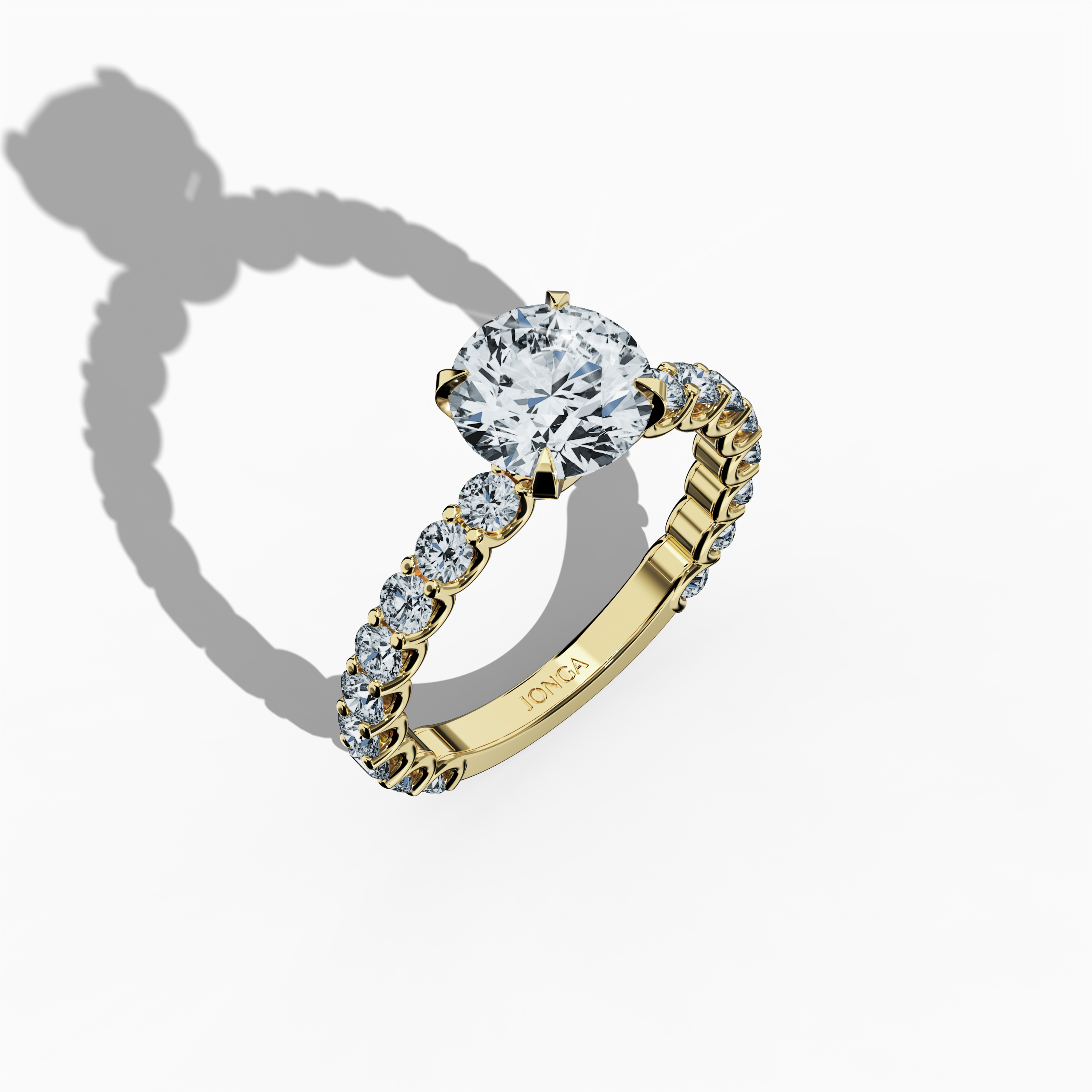 Solitaire Eternity Ring 2 ct in Yellow Gold