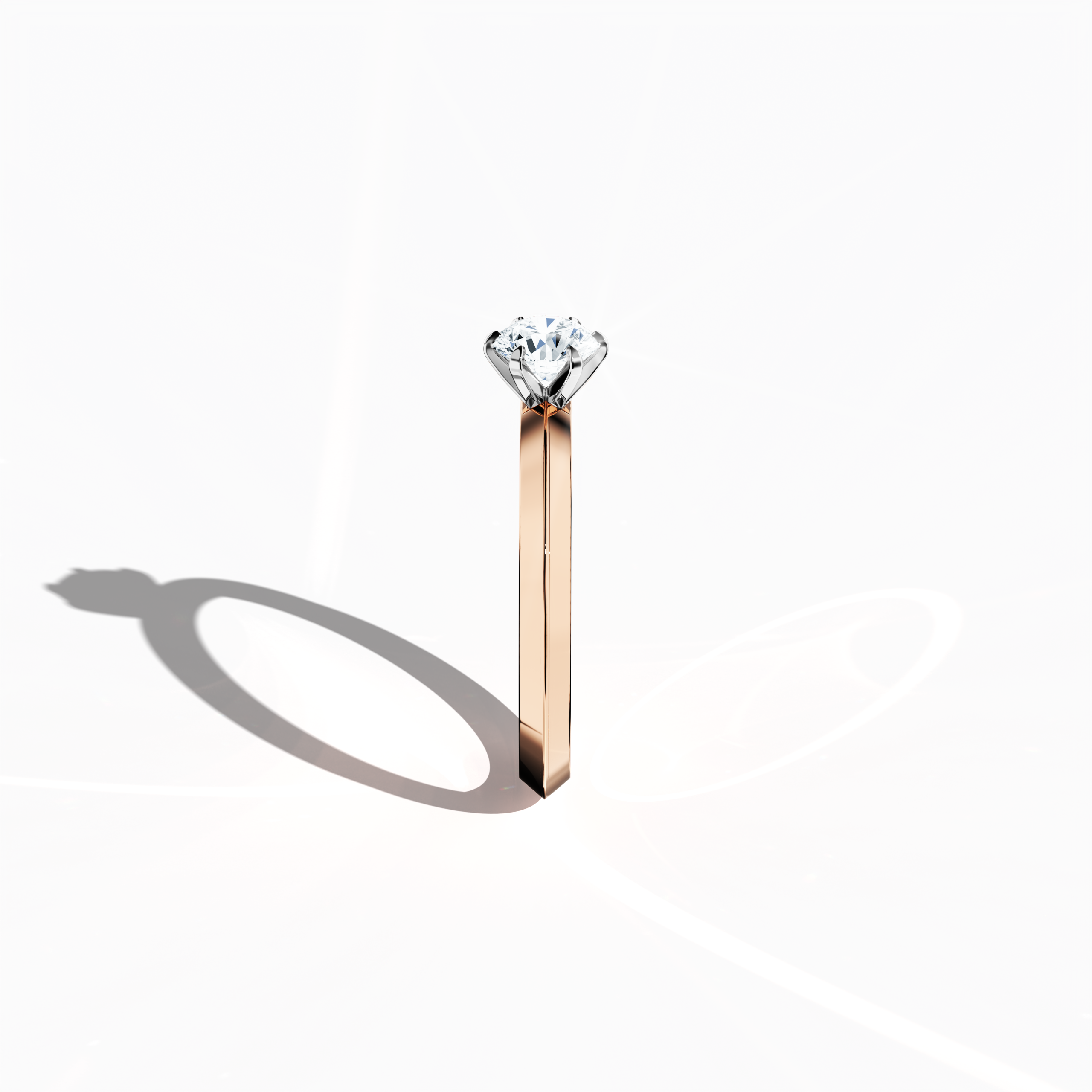 2s Solitaire ring -0.50ct Rose Gold