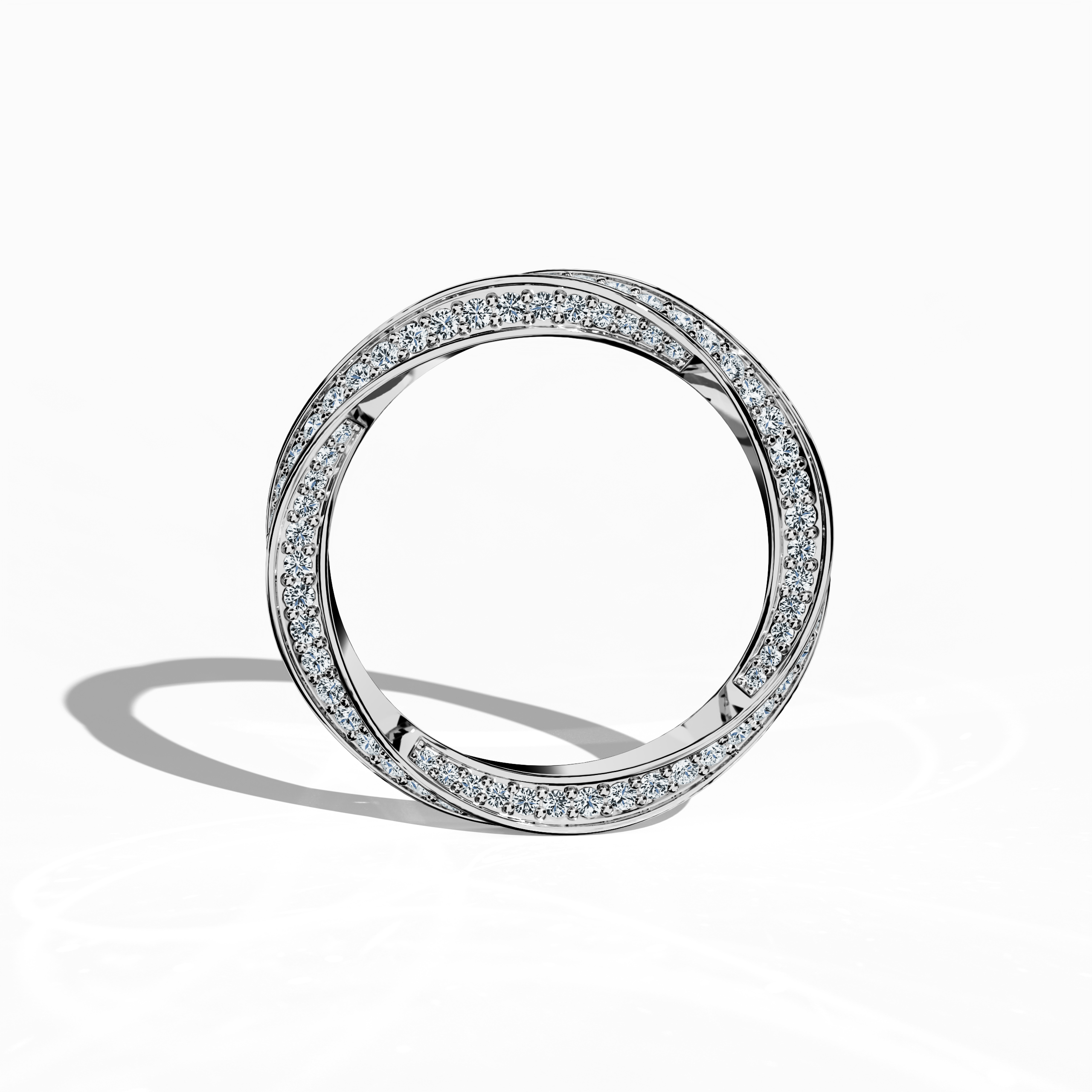 Twisted Band paved in White Gold