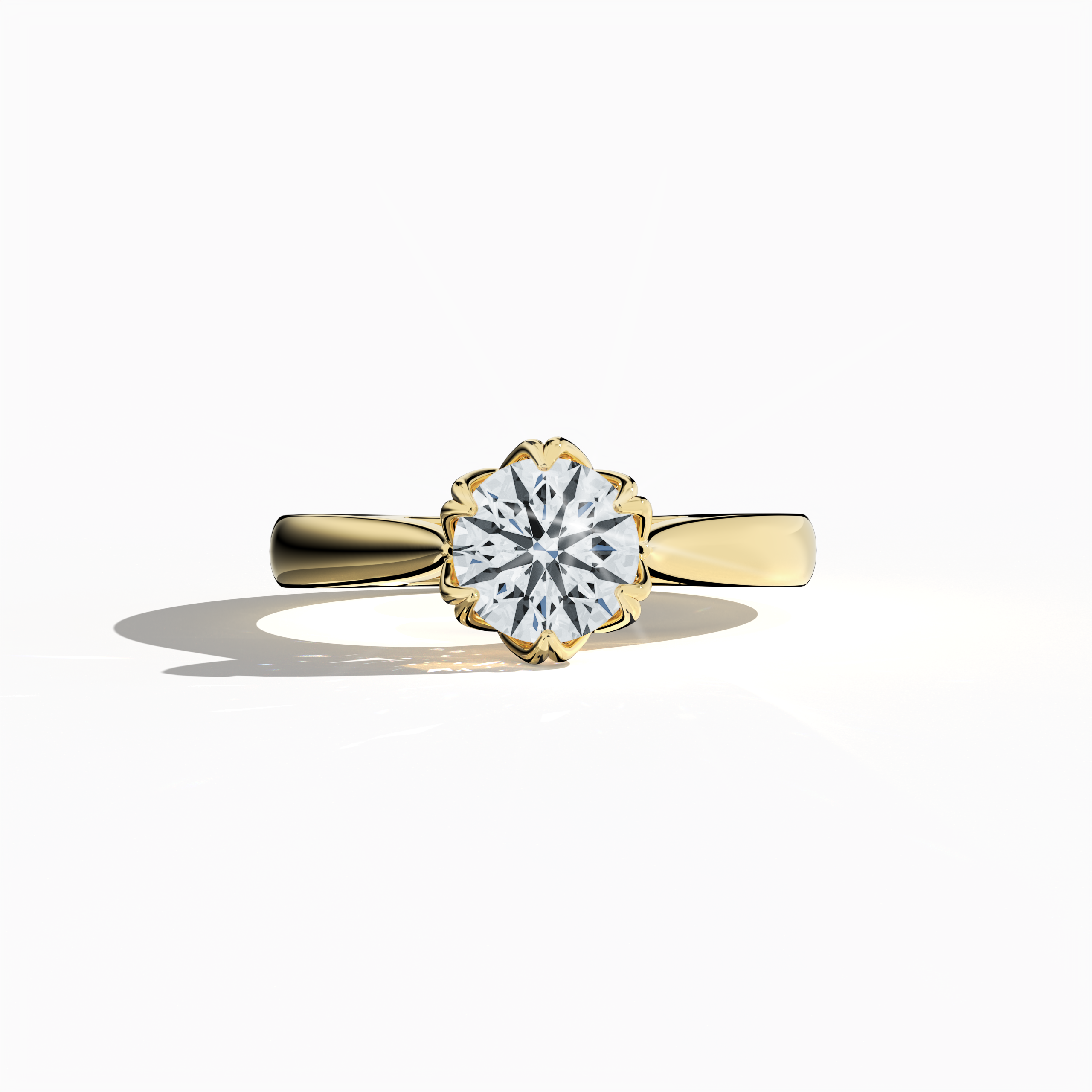 Lotus 1.00 ct Solitaire Ring Yellow Gold