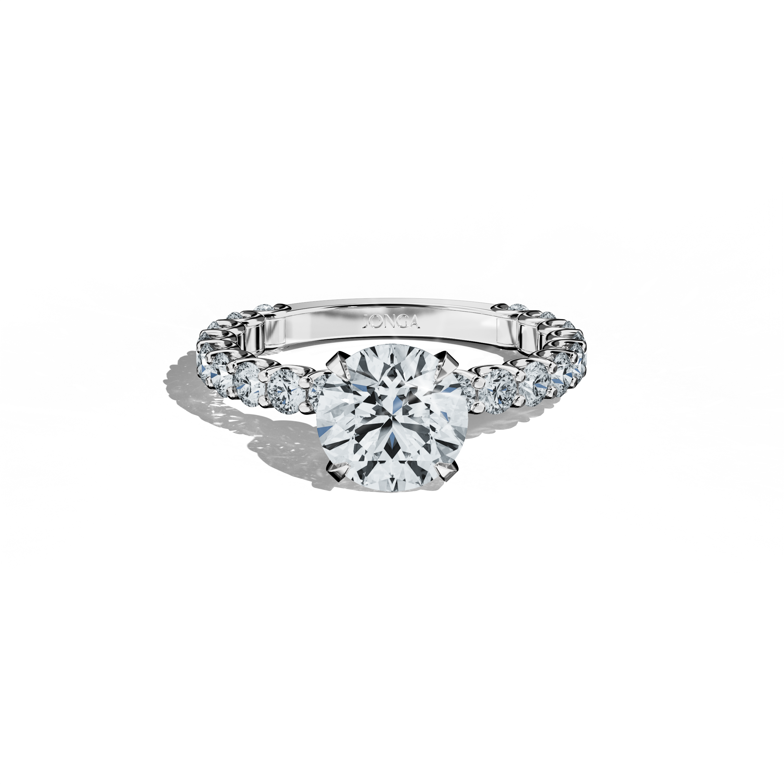 Solitaire Eternity Ring 2 ct in White Gold