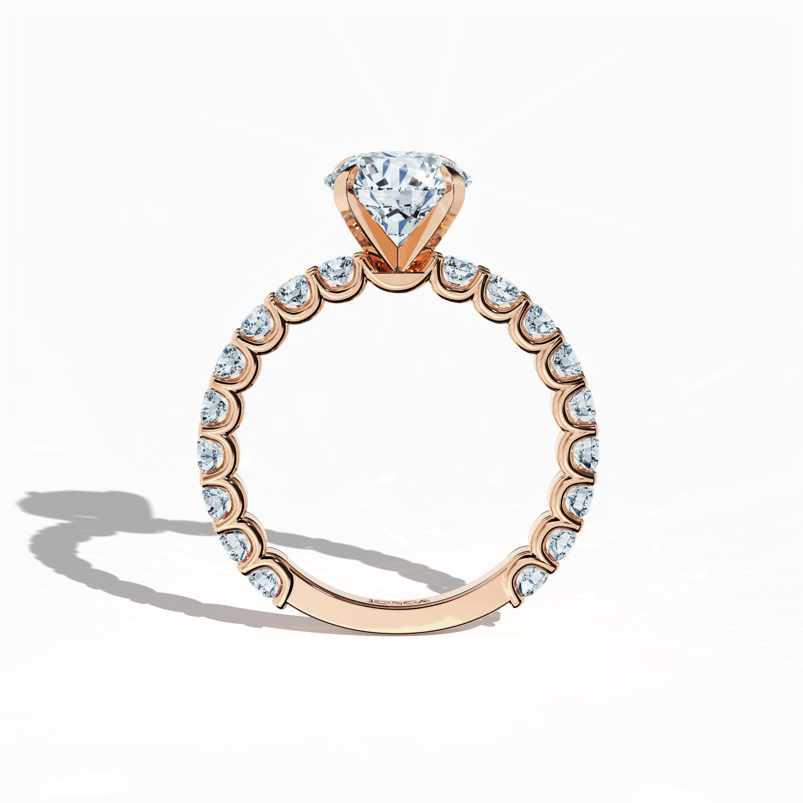 Solitaire Eternity Ring 2 ct in Rose Gold