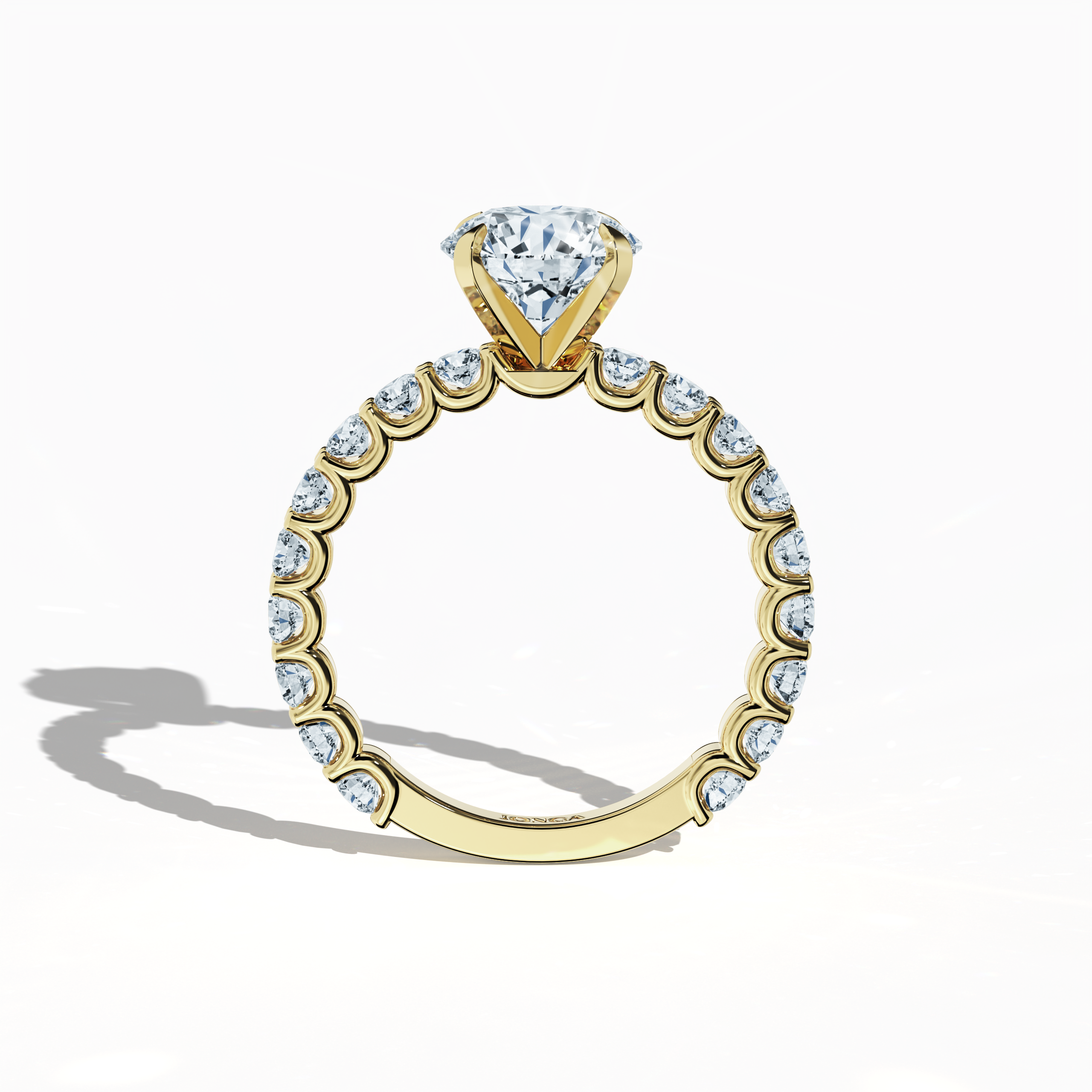 Solitaire Eternity Ring 2 ct in Yellow Gold