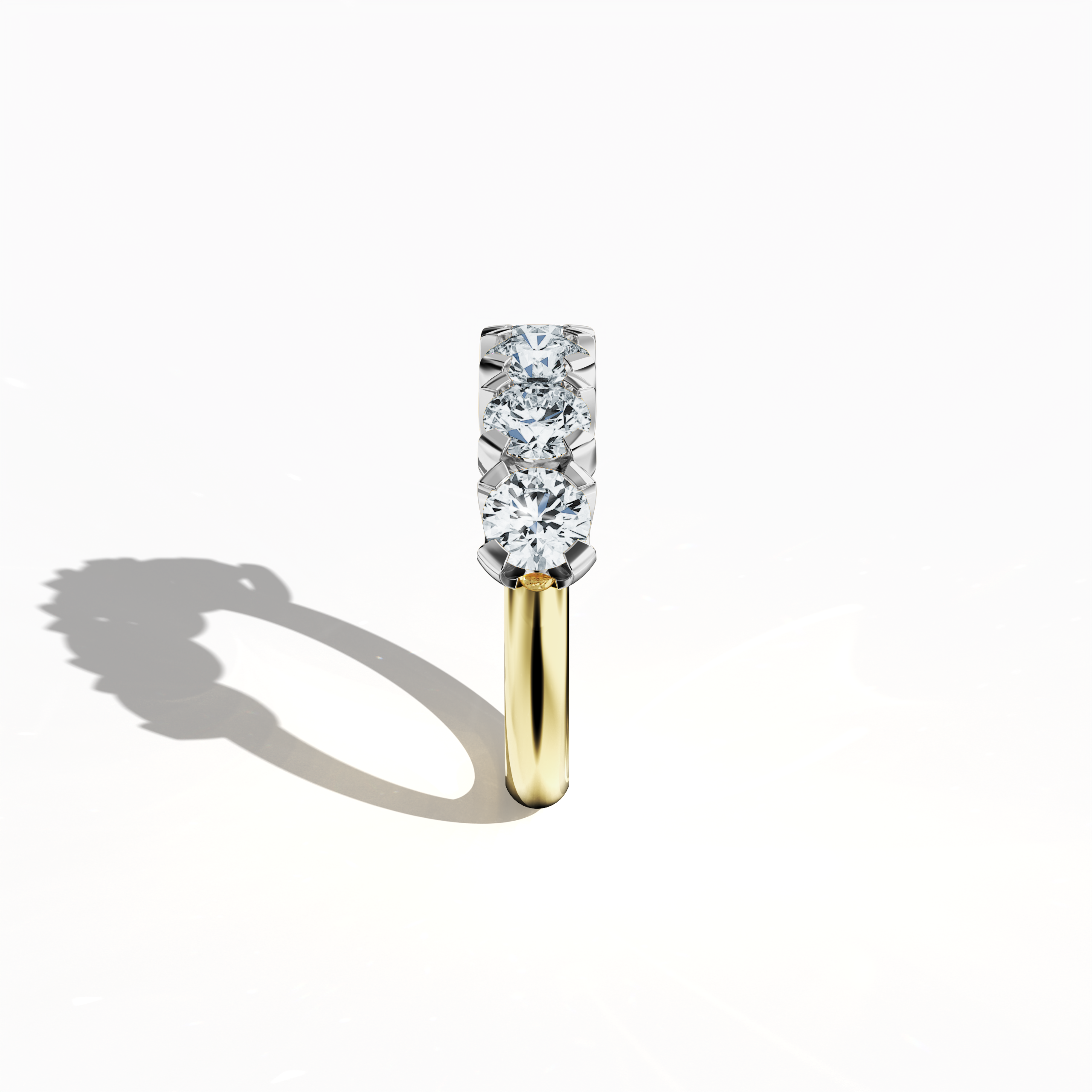 Five crown 0.50ct Yellow gold ring