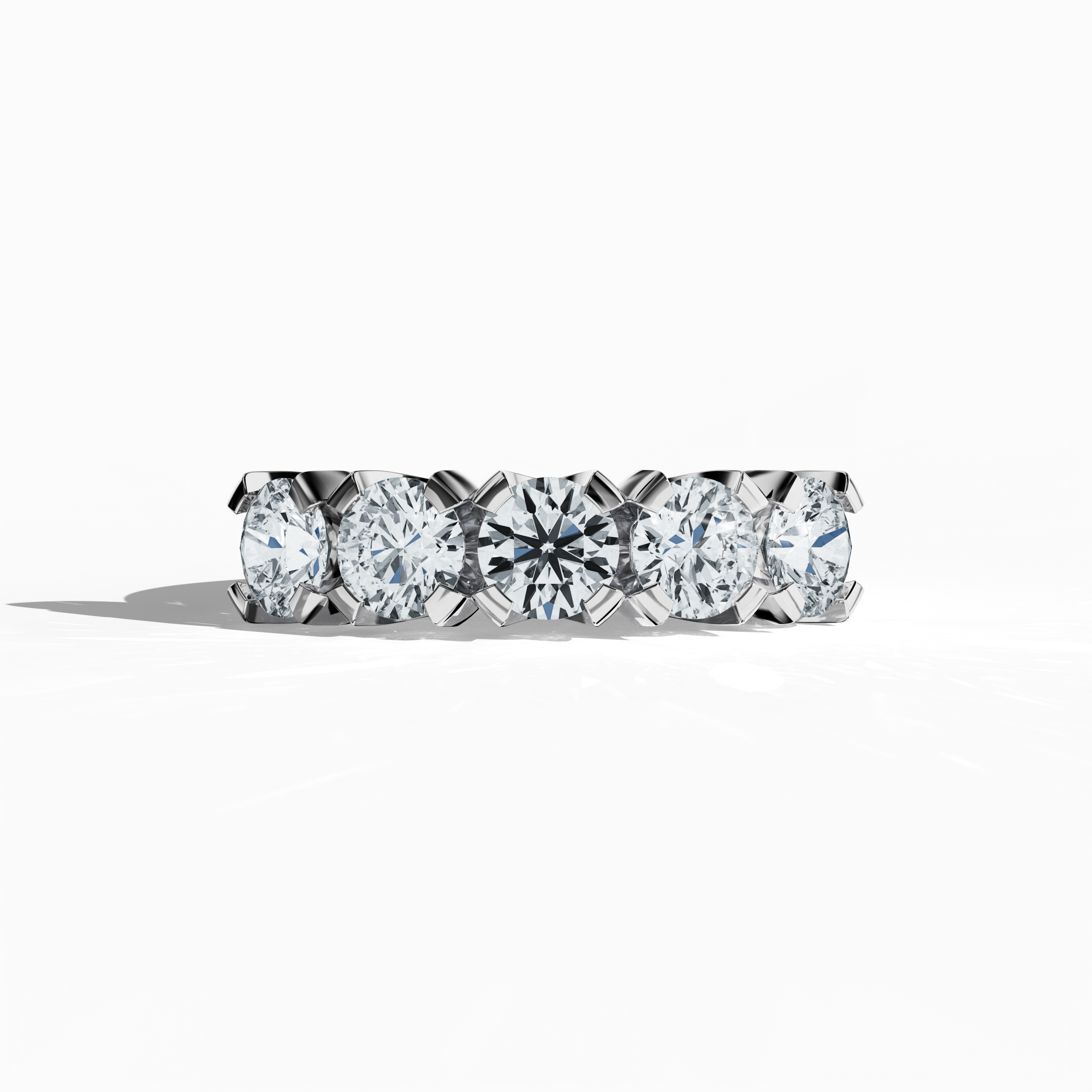 Five crown 0.50ct White gold ring