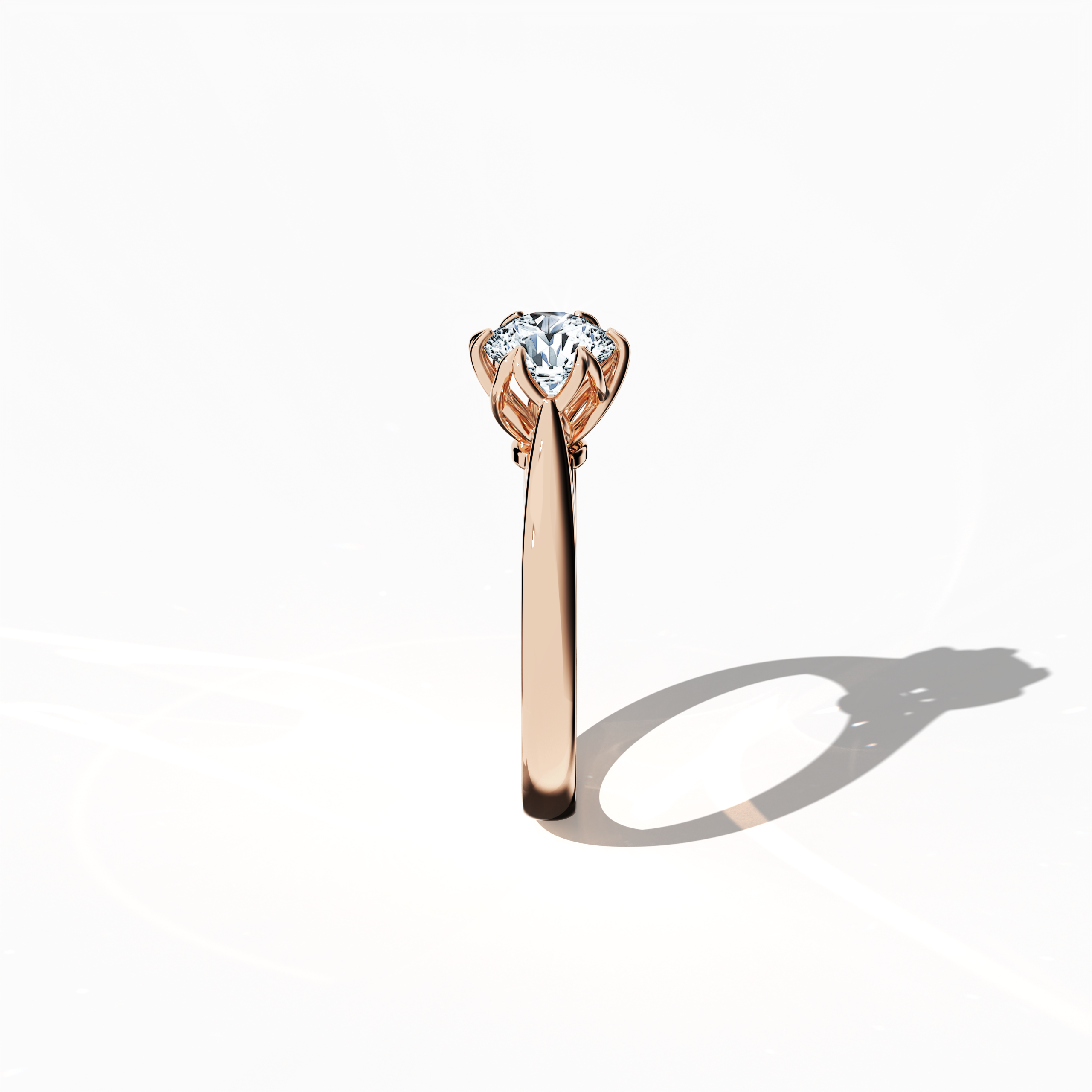 Lotus 1.00 ct Solitaire Ring Rose Gold