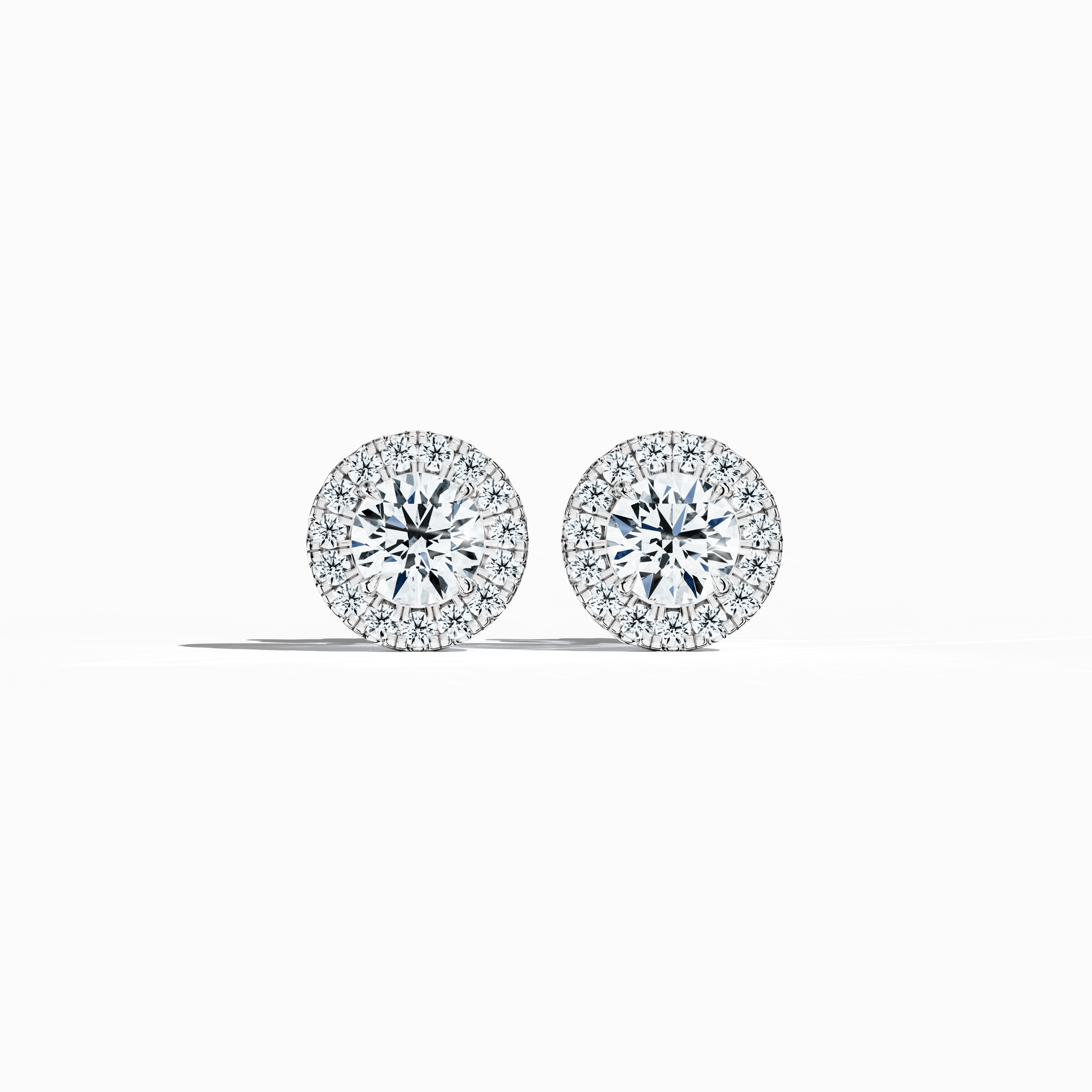 Halo Earring 1ct in White Gold