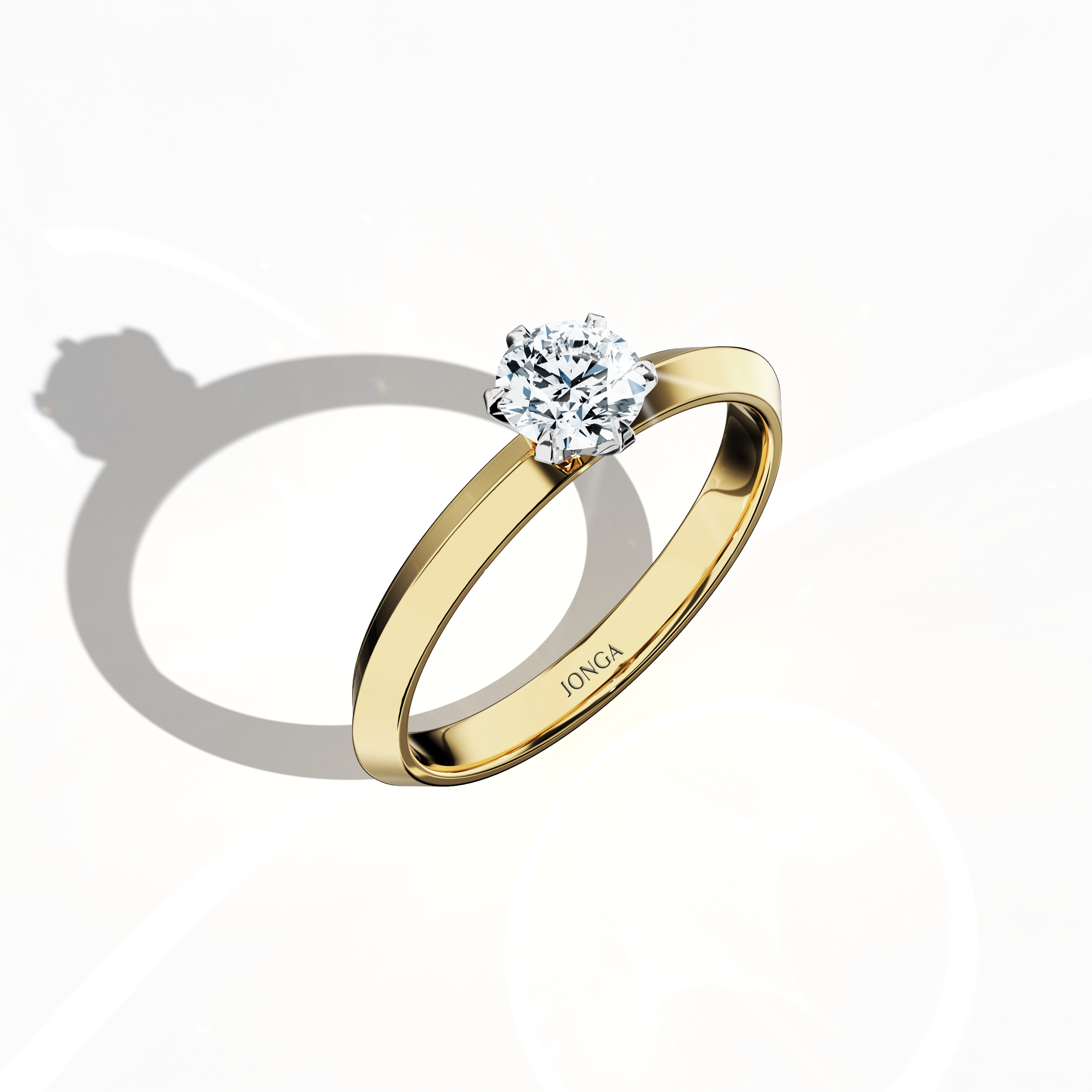 2s Solitaire ring -0.50ct Yellow Gold