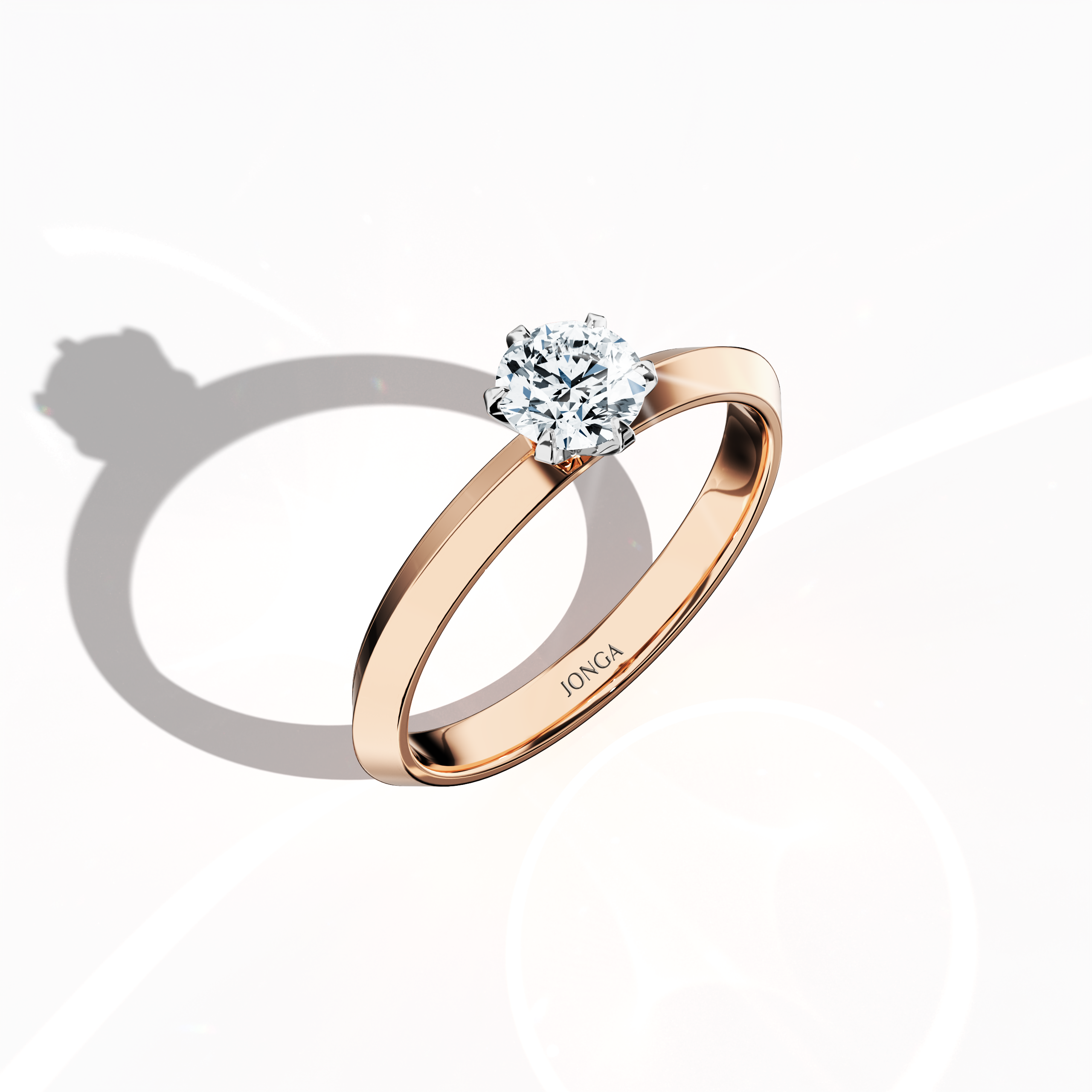 2s Solitaire ring -0.50ct Rose Gold