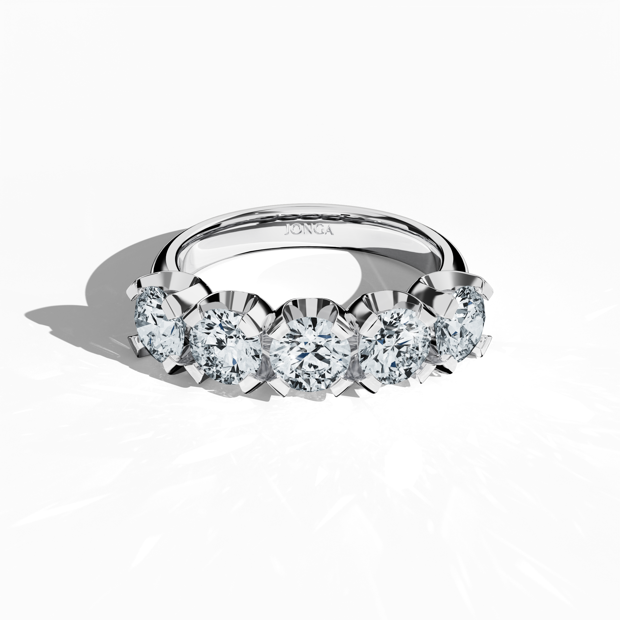 Five crown 0.50ct White gold ring