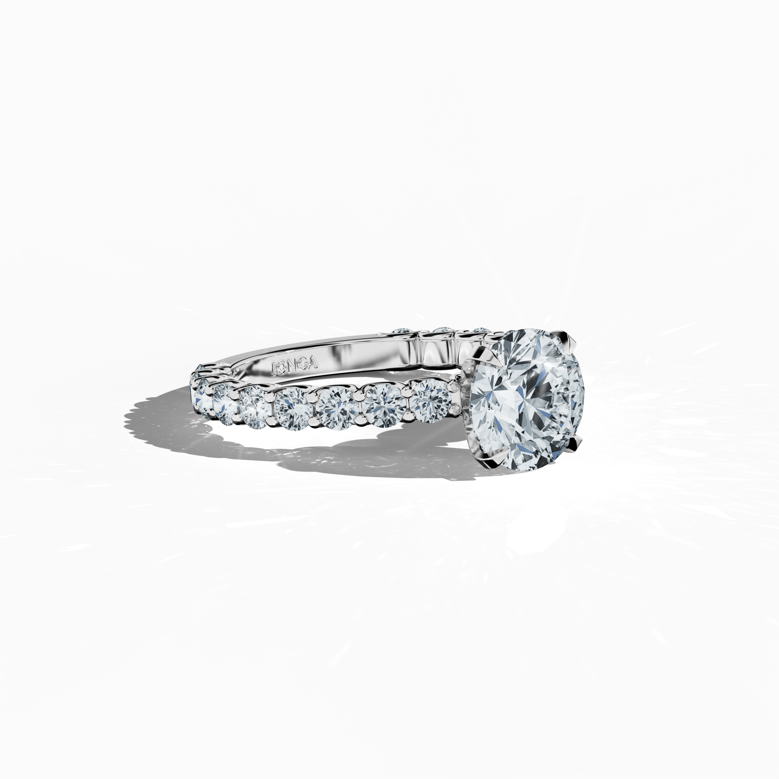 Solitaire Eternity Ring 2 ct in White Gold