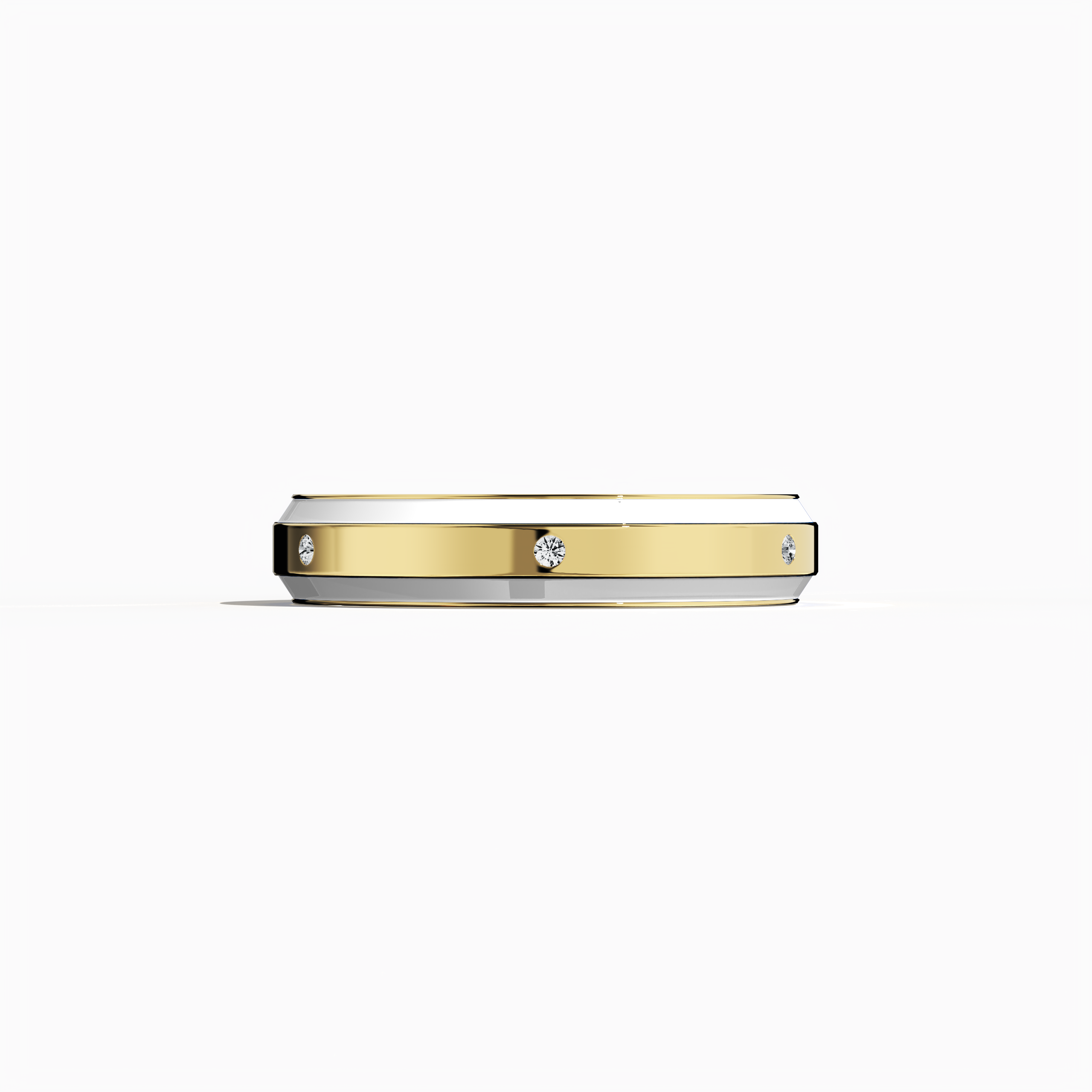 From a soft sleeping front view, this six diamond enamel ring in yellow gold with white enamel displays a sleek band with six set diamonds (up to 0.05 carat). Its glossy finish and expert craftsmanship showcase modern artistry and luxury. Known as Elegant Fusion, Modern Radiance, Timeless Chic, Luxe Harmony, Classic Splendor, and Contemporary Brilliance—and using gold terms like aurum and oro—this design exudes refined precision. Keywords: luxury, art, chic.