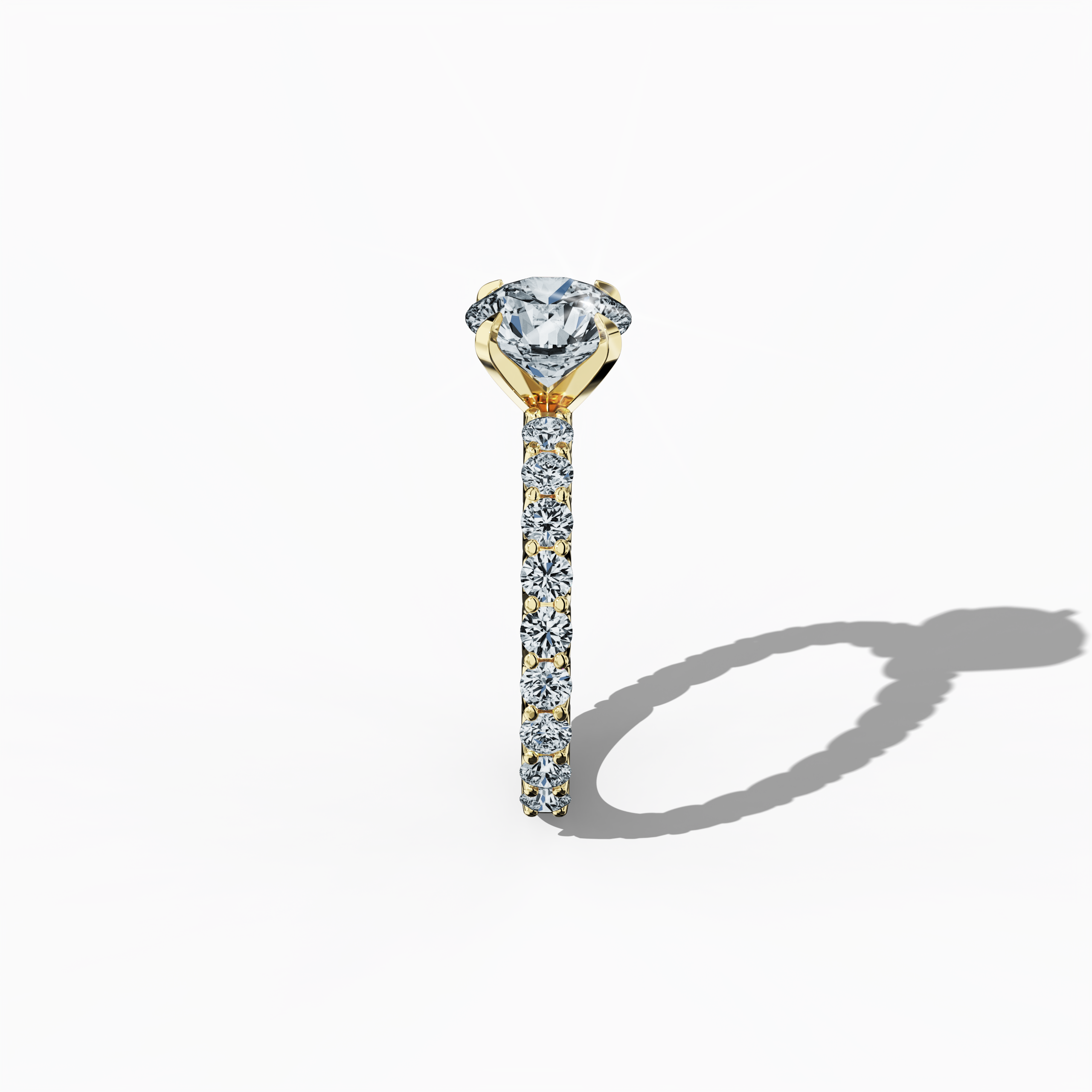 Solitaire Eternity Ring 2 ct in Yellow Gold