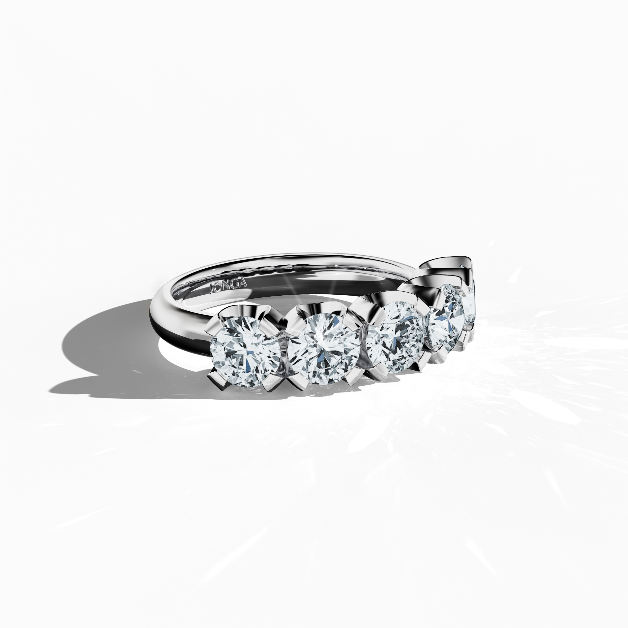 Five crown 0.50ct White gold ring