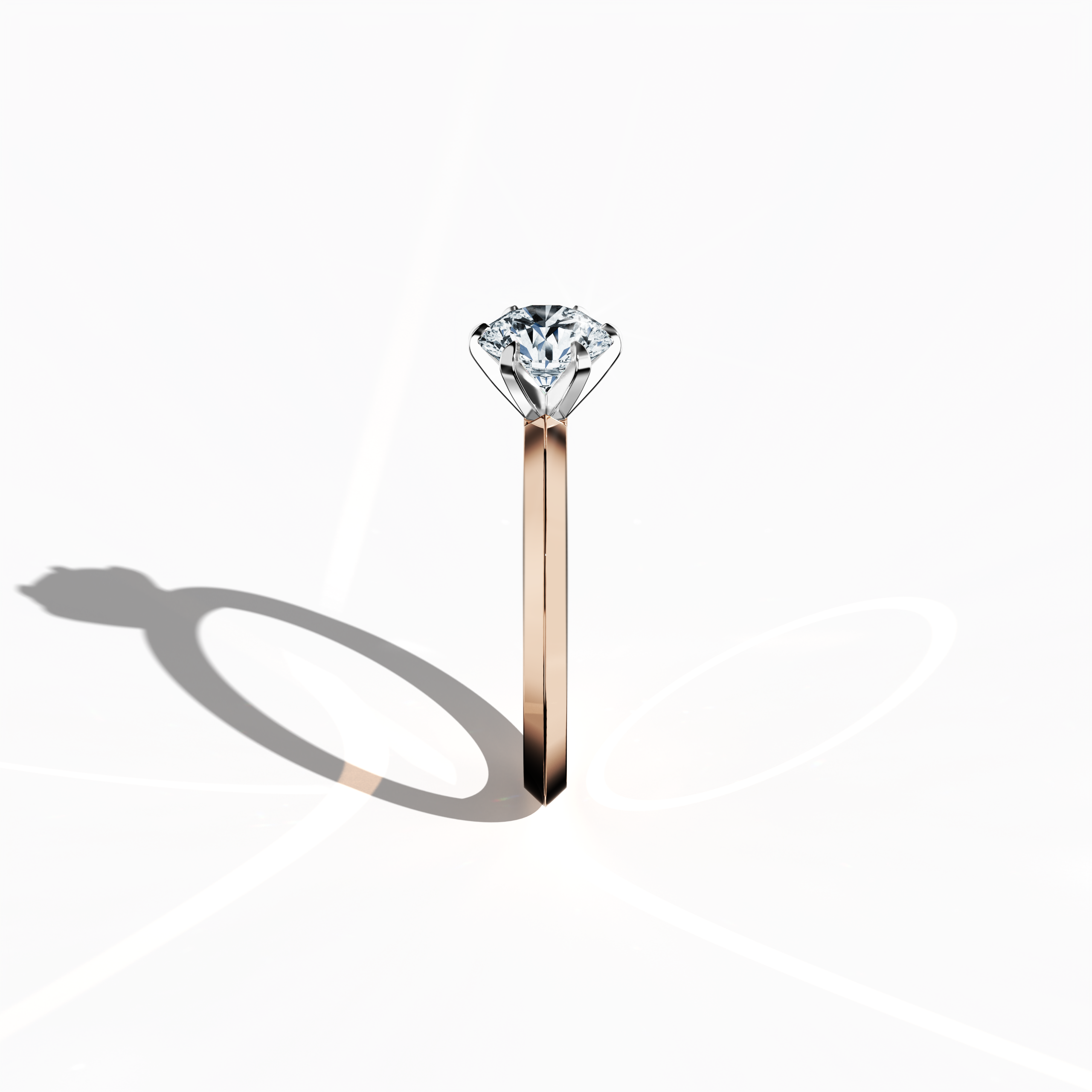 2 step Solitaire Ring 2 ct in Rose gold