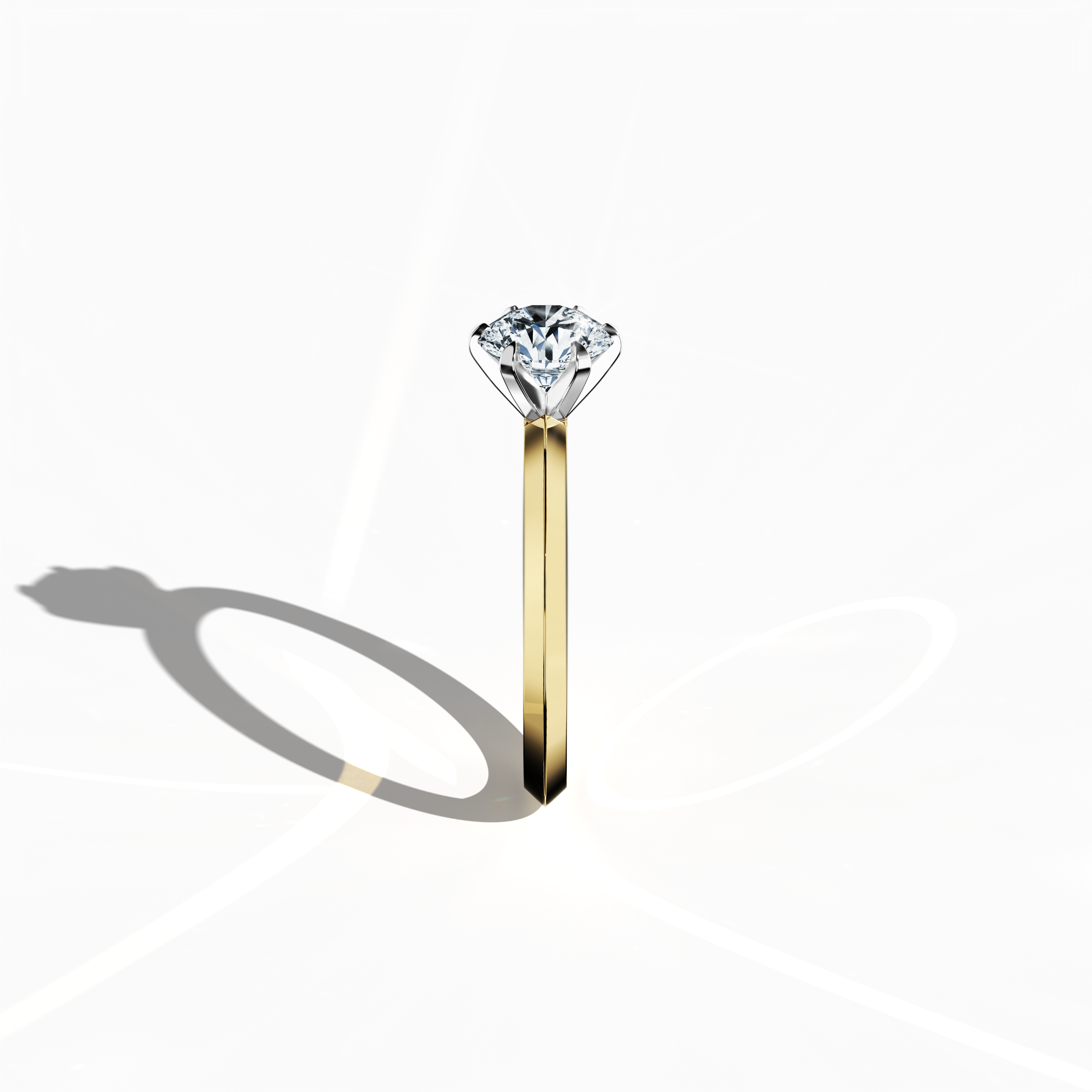 2 step Solitaire Ring 1 ct in Yellow gold