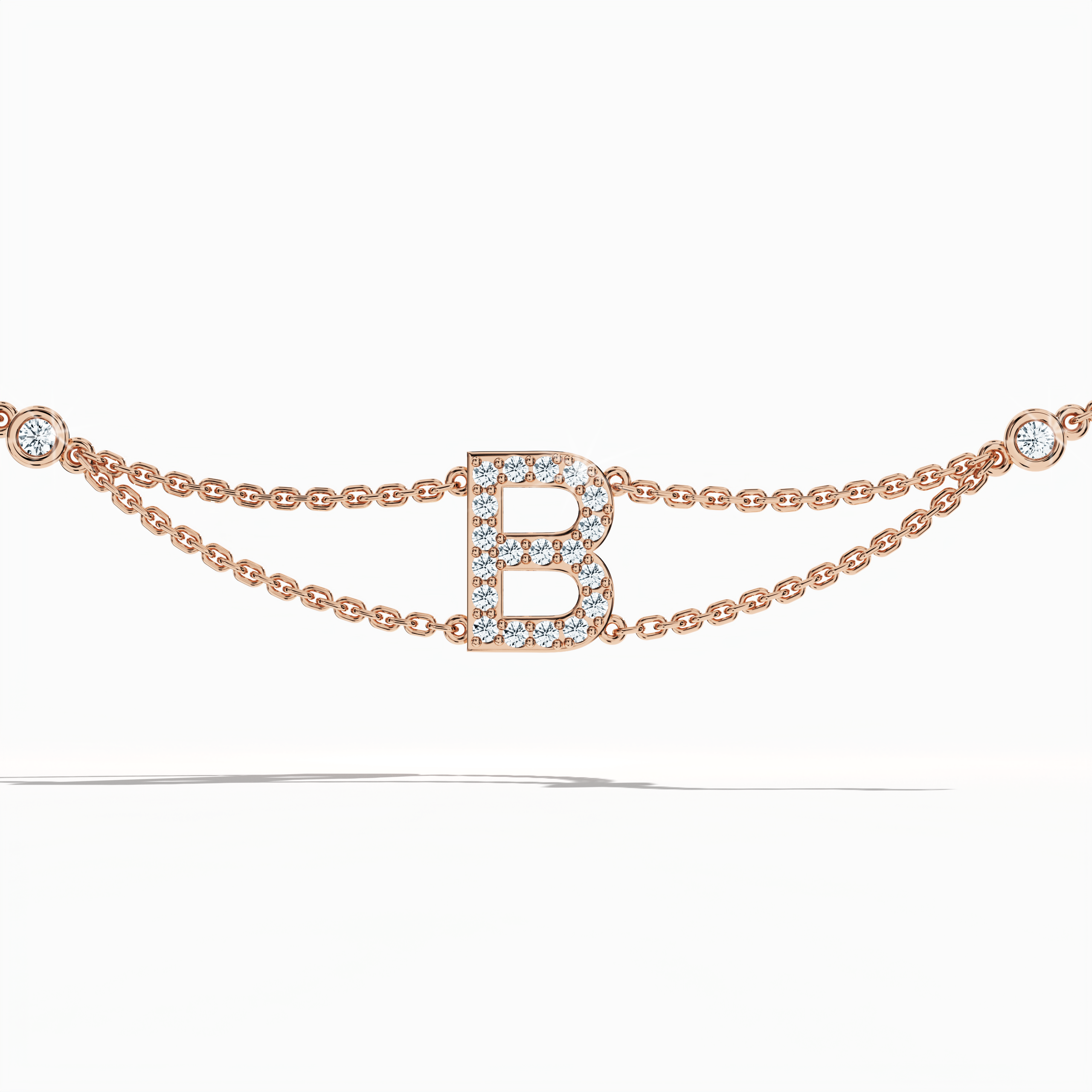 Initial Diamond Letter Bracelet (A-Z) in 18K Gold