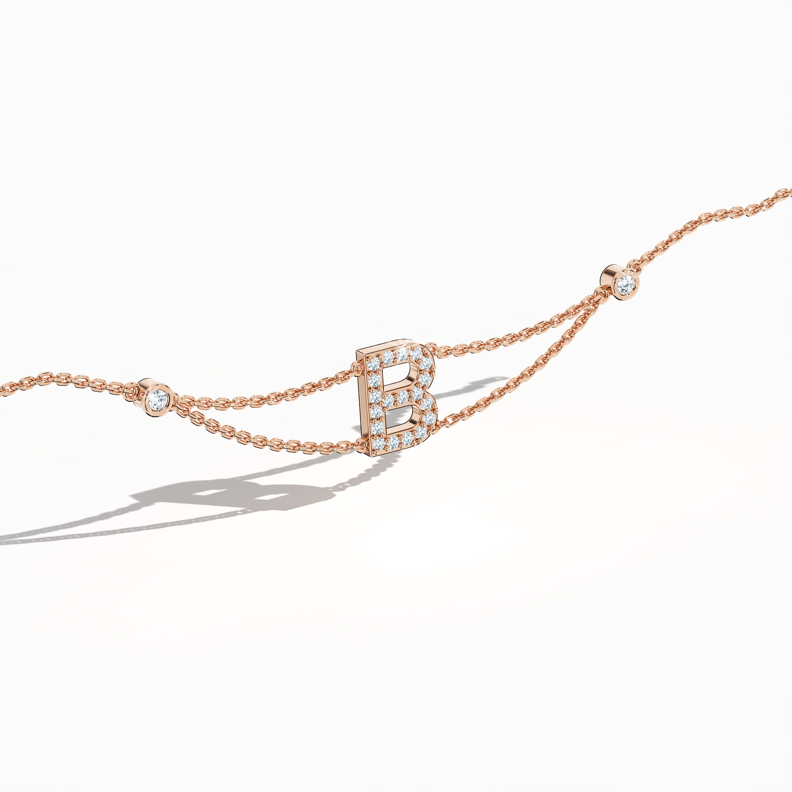 Initial Diamond Letter Bracelet (A-Z) in 18K Gold