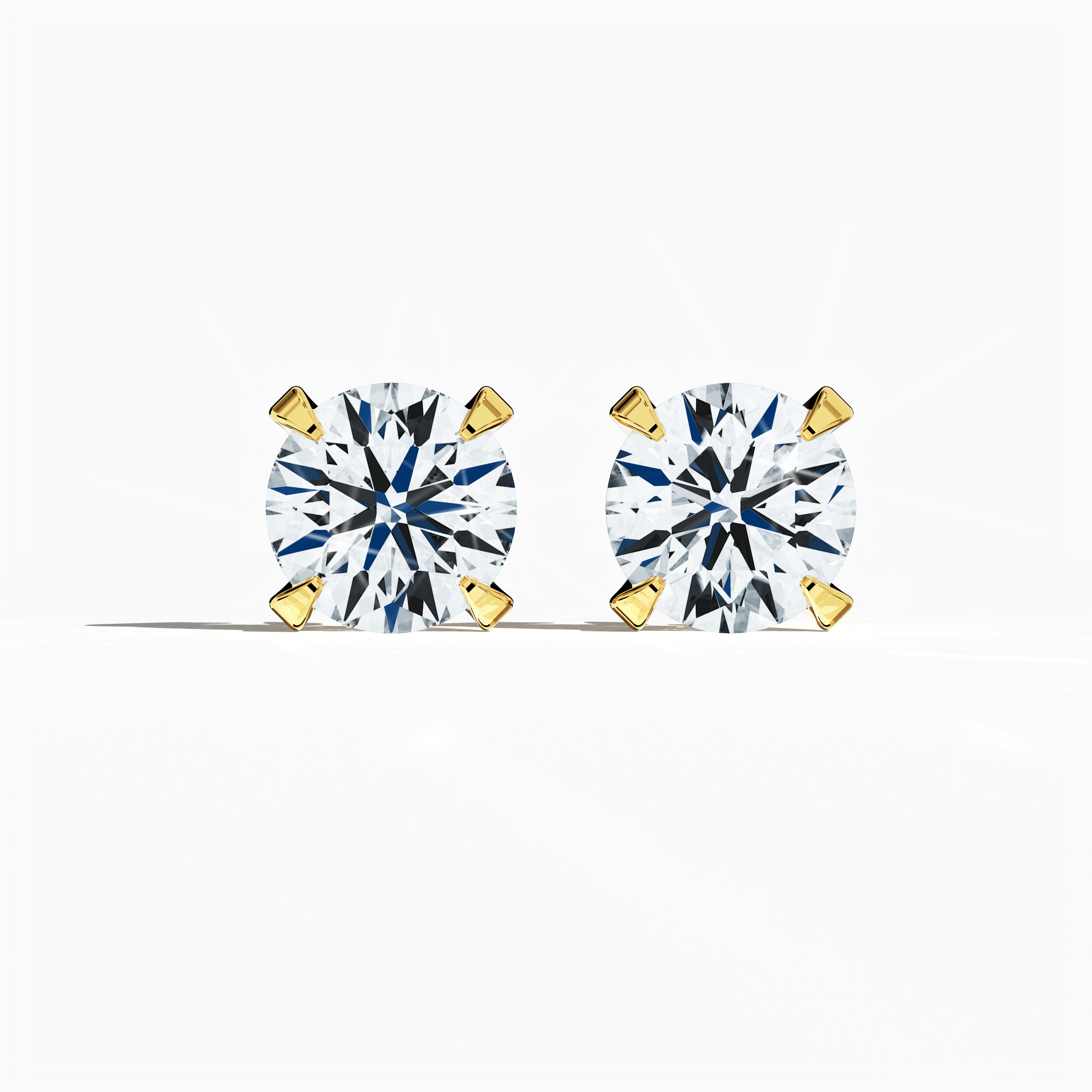 Classic Earring 2 ct in yellow gold