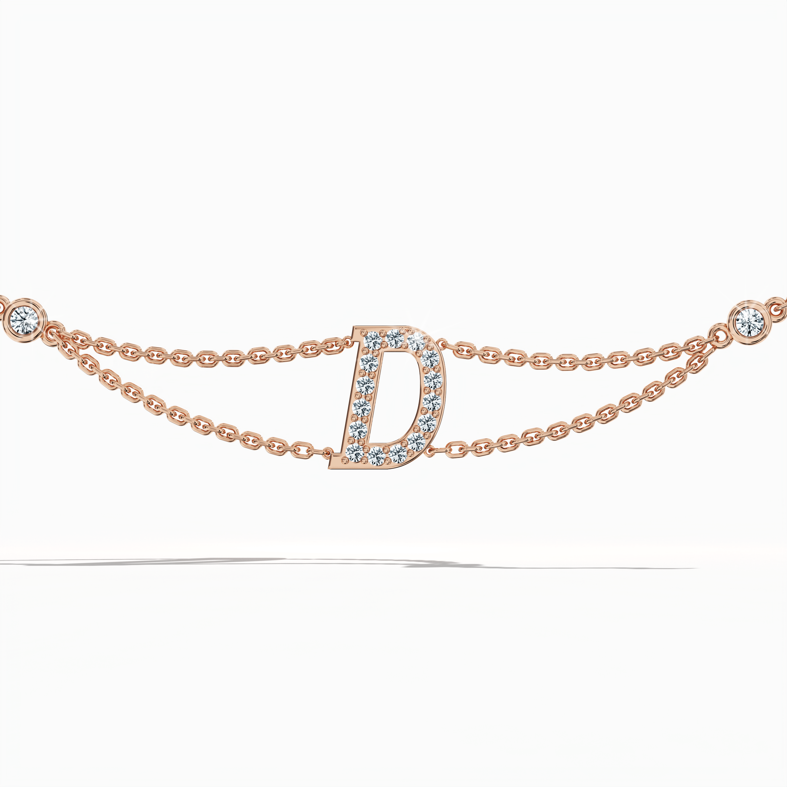 Initial Diamond Letter Bracelet (A-Z) in 18K Gold