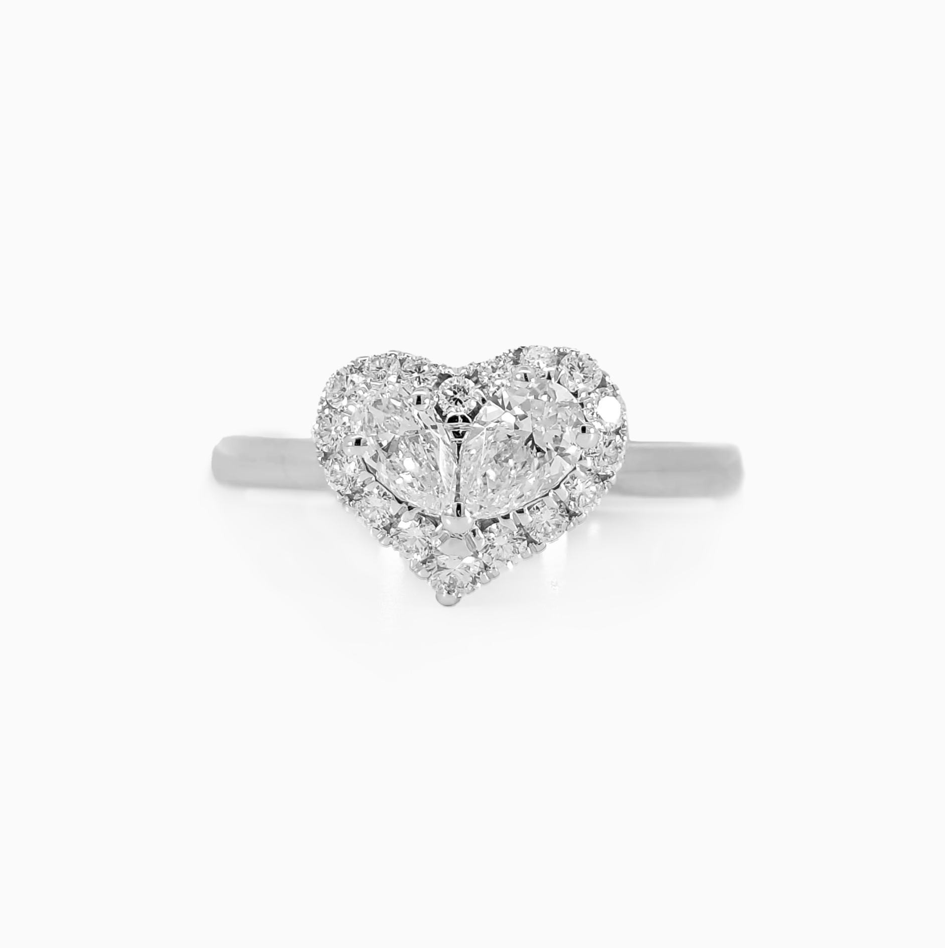 Halo Pear Heart Ring