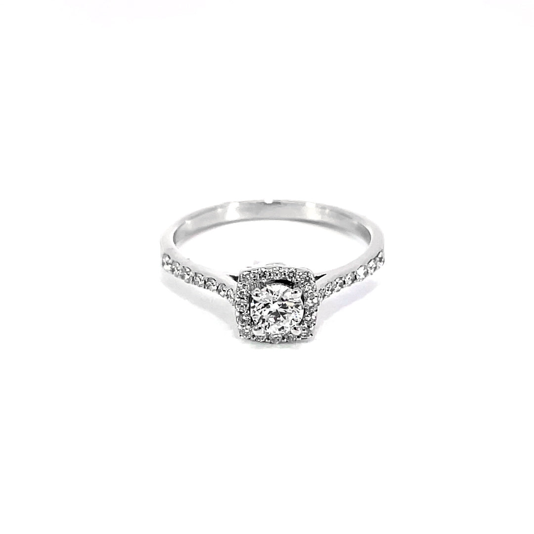 Curved Halo Paved Ring