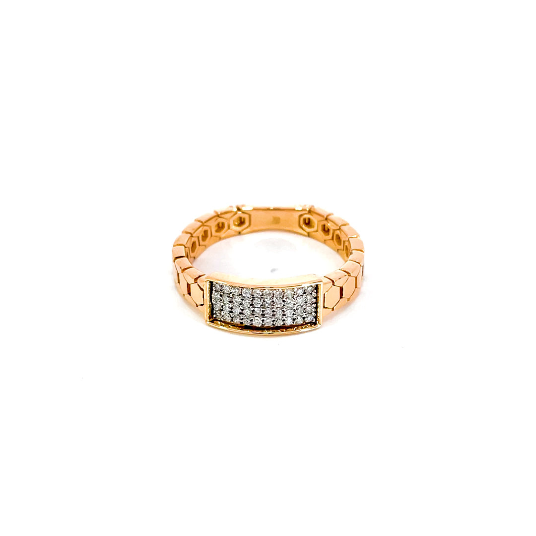 Mens Ring in style of bracelet in Rose gold